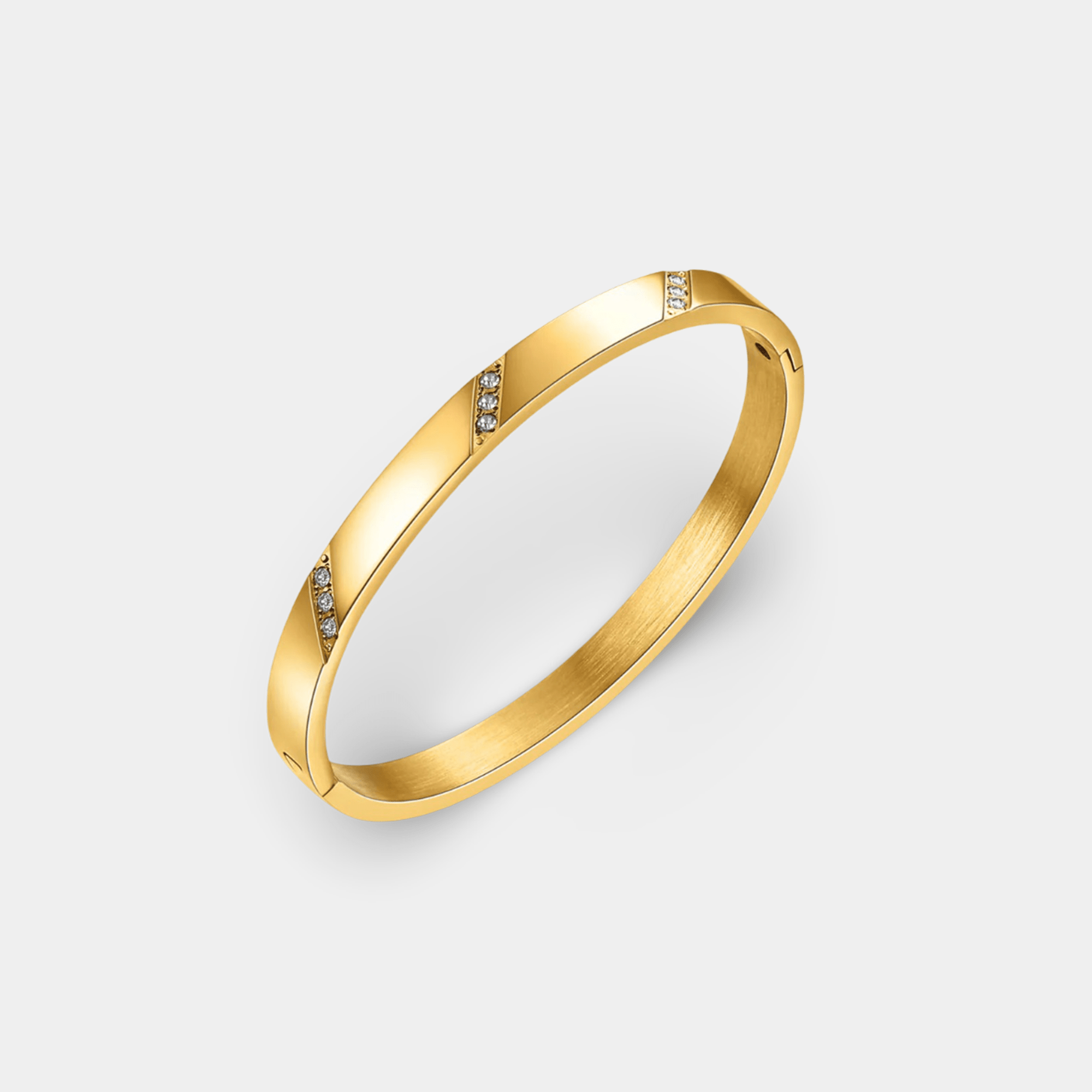 14K Gold Elysian Bangle Bracelet | Cubic Zirconia Sparkle | Rigid Design Everyday Luxury – MH ELEGANCE - MH ELEGANCE - Elysian Bangle Bracelet - MH ELEGANCE - Bracelet