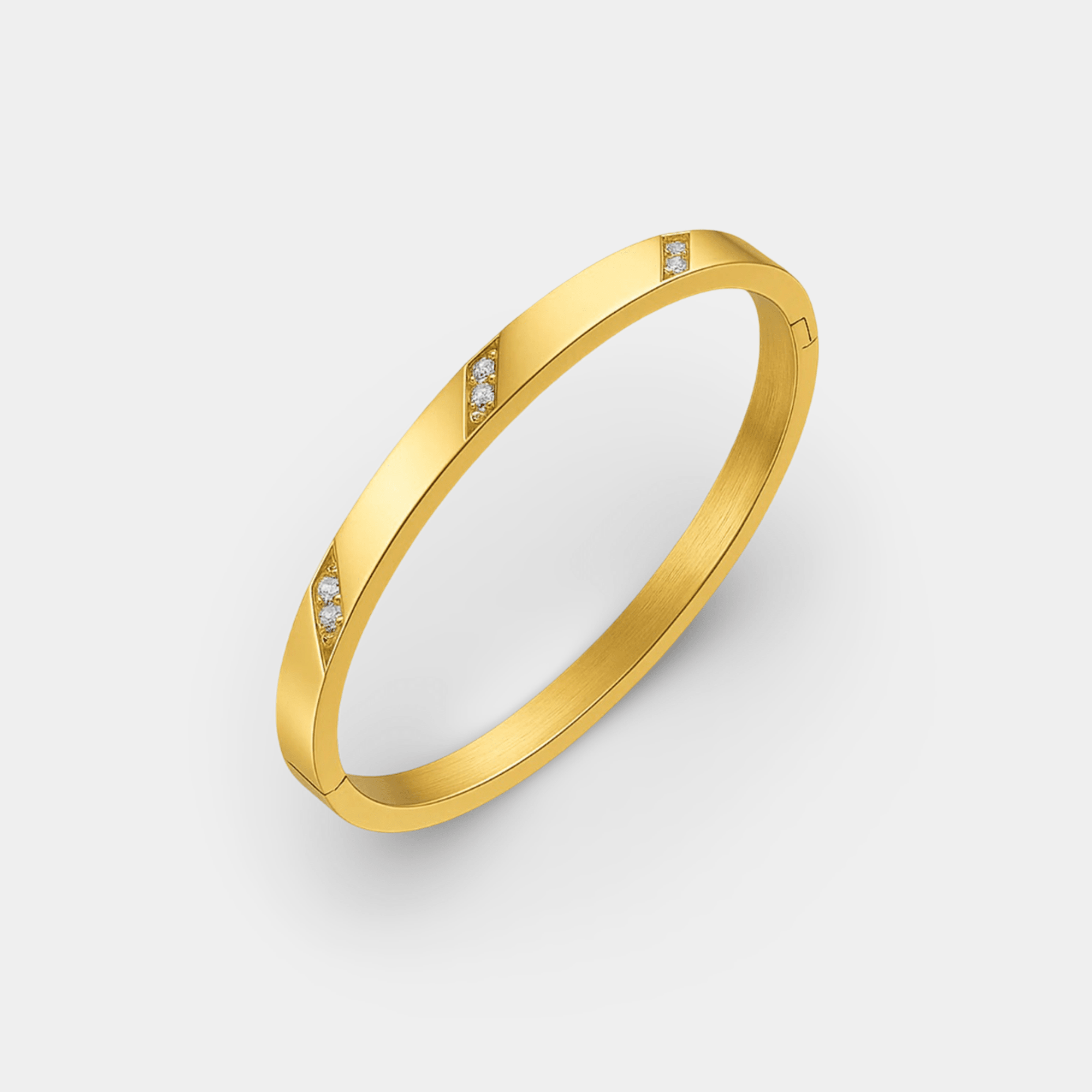14K Gold Elysian Bangle Bracelet | Cubic Zirconia Sparkle | Rigid Design Everyday Luxury – MH ELEGANCE - MH ELEGANCE - Elysian Bangle Bracelet - MH ELEGANCE - Bracelet