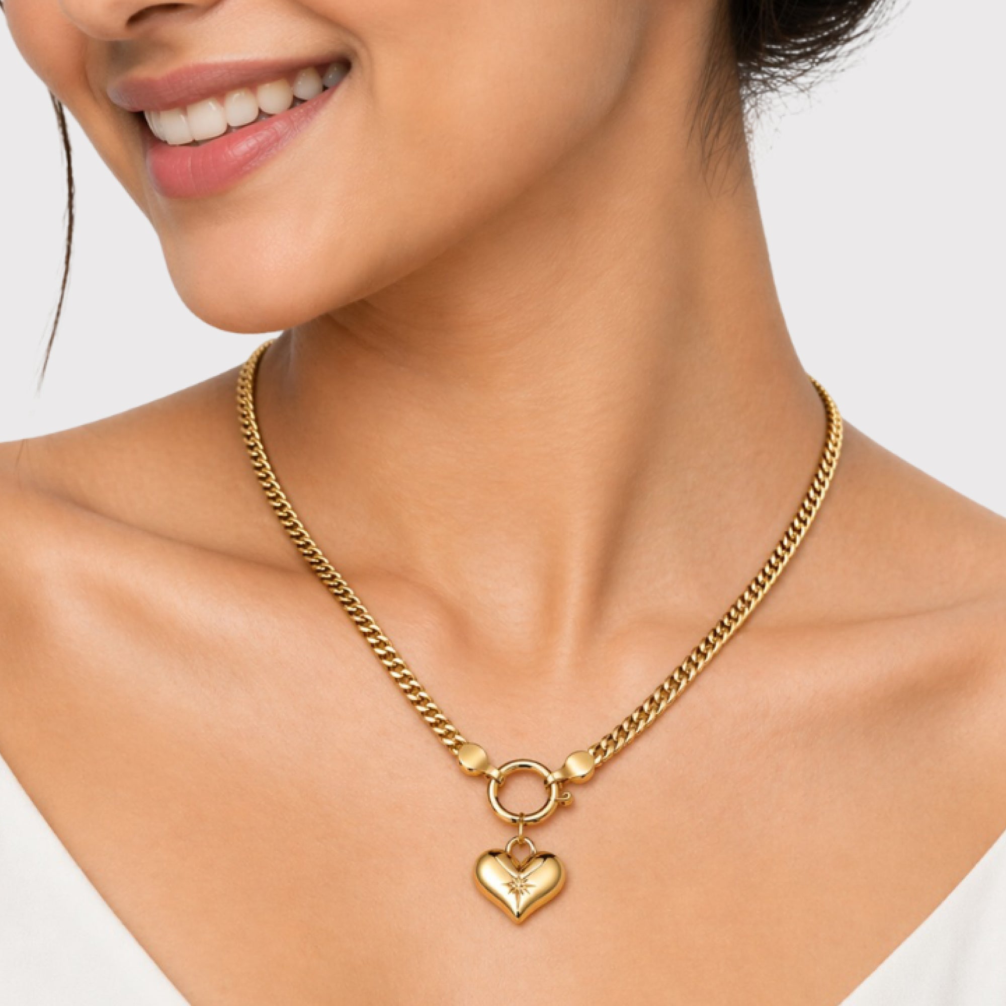 14K Gold Heart Glow Puffy Heart Necklace | 3D Textured Design | Herringbone Chain – MH ELEGANCE - MH ELEGANCE - 14K Gold Heart Glow Puffy Heart Necklace | 3D Textured Design | Herringbone Chain – MH ELEGANCE - Necklace