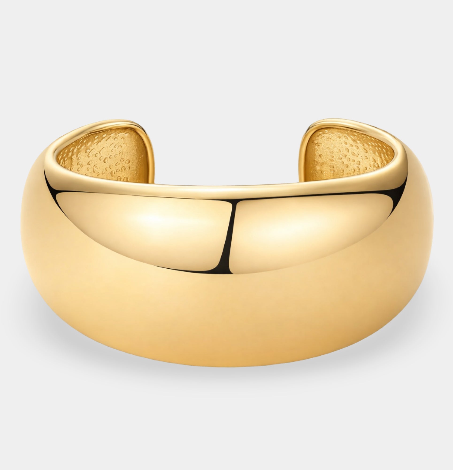 14K Gold Plated Aurora Bold Chunky Cuff Bangle | Statement Bracelet | Smooth Dome Design – MH ELEGANCE - MH ELEGANCE - 14K Gold Plated Aurora Bold Chunky Cuff Bangle | Statement Bracelet | Smooth Dome Design – MH ELEGANCE - bracelet