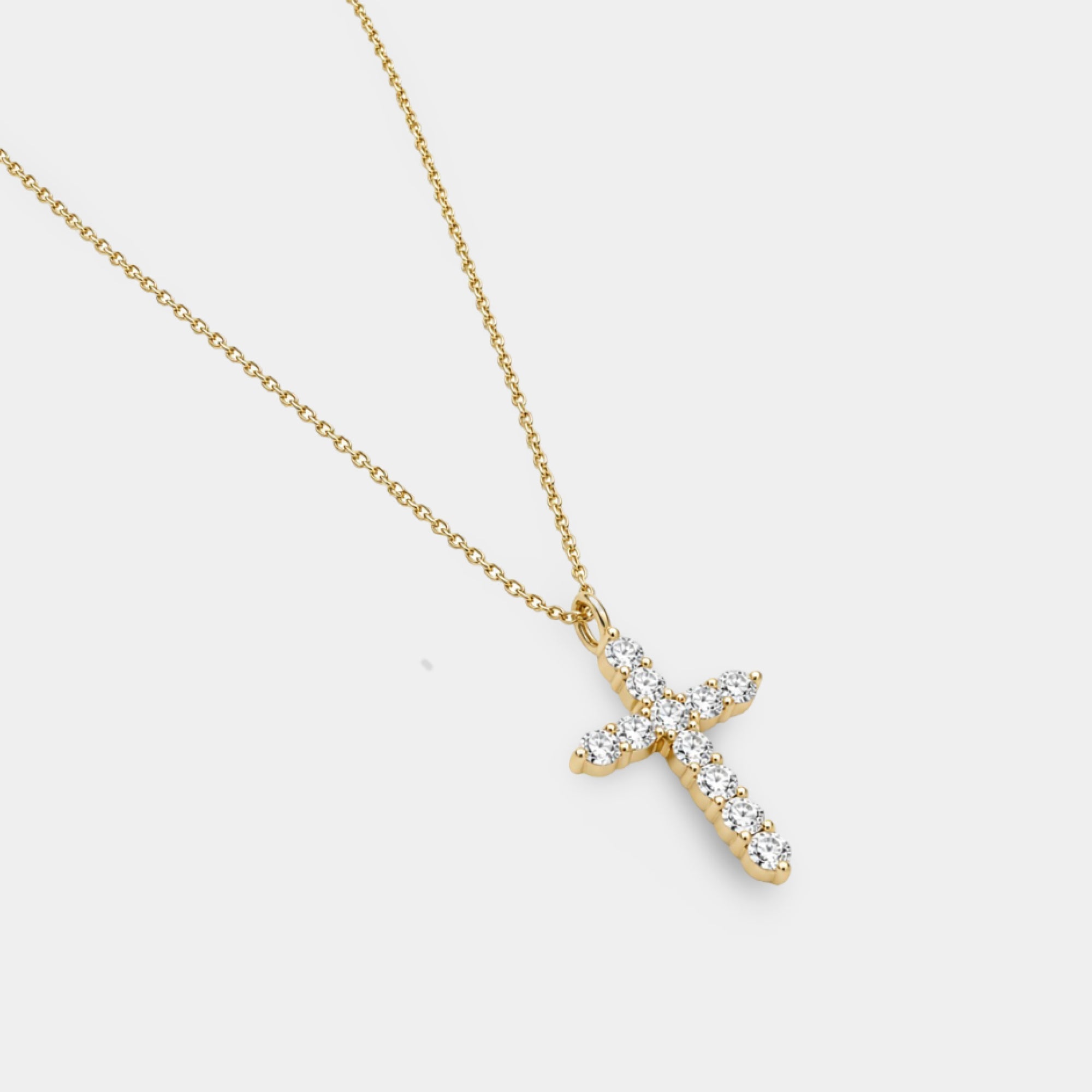 Faith cross pendant necklace styled as a baptism or confirmation gift