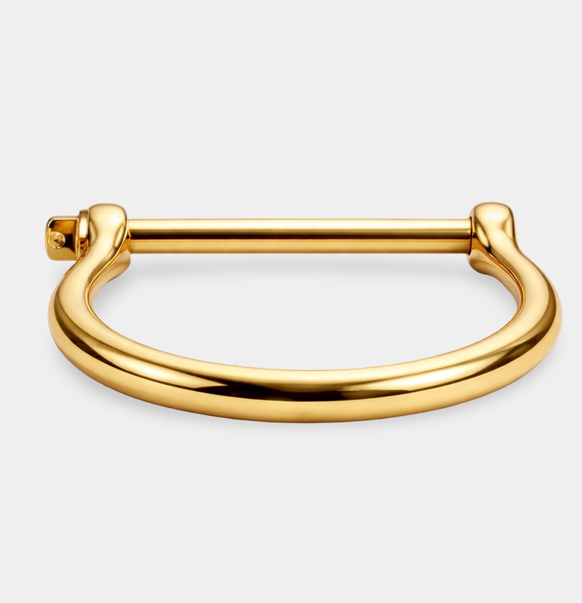 18K Gold Plated Imperial Shackle Bangle Bracelet | Bold Men's Statement Jewelry - MH ELEGANCE - 18K Gold Plated Imperial Shackle Bangle Bracelet | Bold Men's Statement Jewelry - bracelet