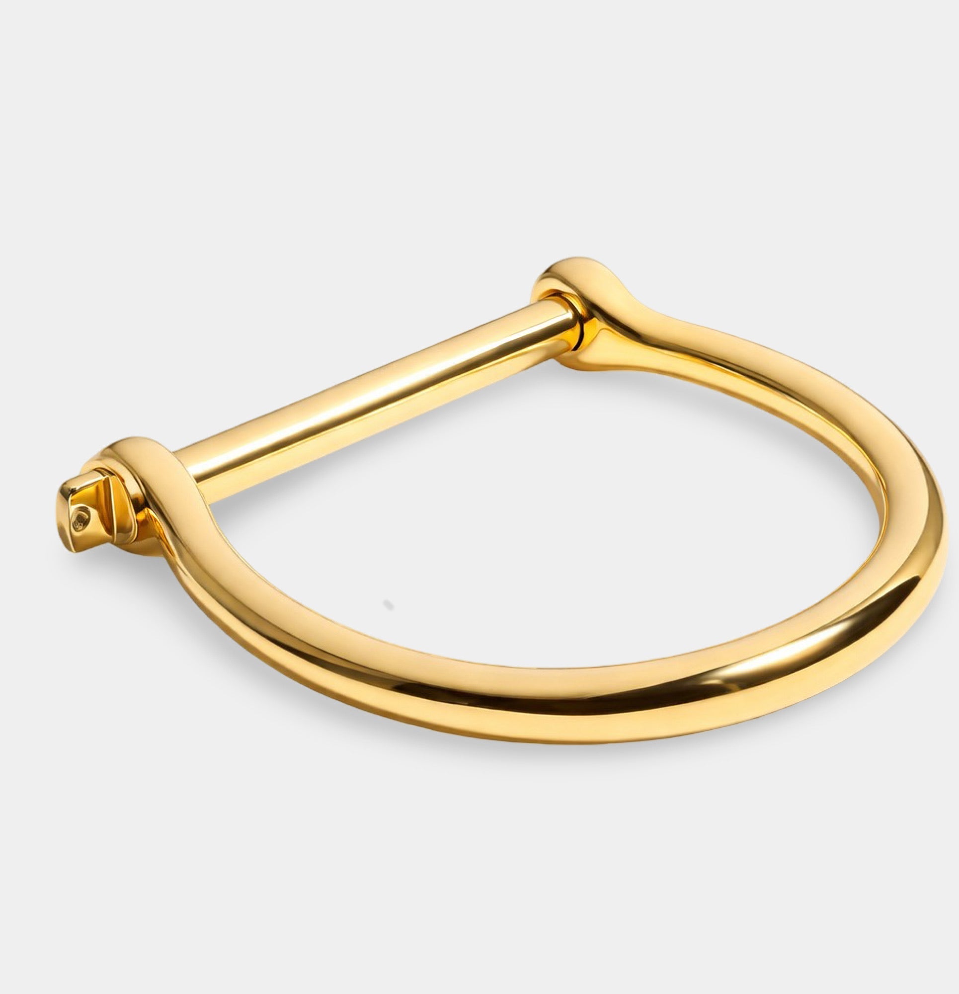 18K Gold Plated Imperial Shackle Bangle Bracelet | Bold Men's Statement Jewelry - MH ELEGANCE - 18K Gold Plated Imperial Shackle Bangle Bracelet | Bold Men's Statement Jewelry - bracelet