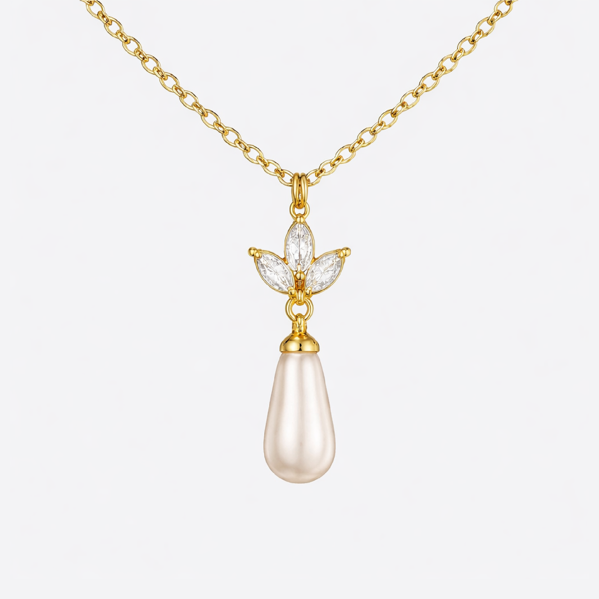 Leaf and Pearl Pendant