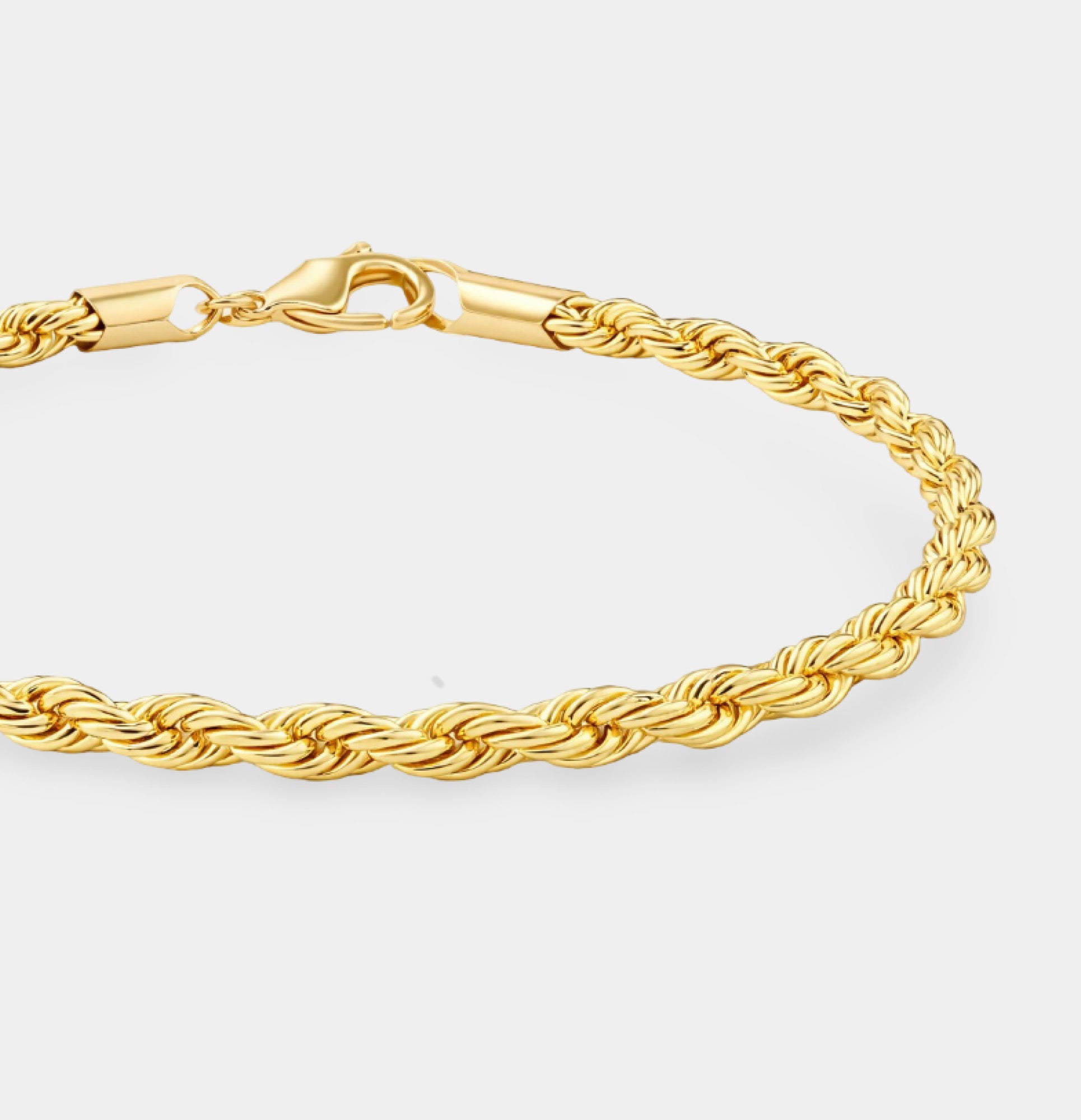 24K Gold Plated Aurora Twist Rope Chain Bracelet