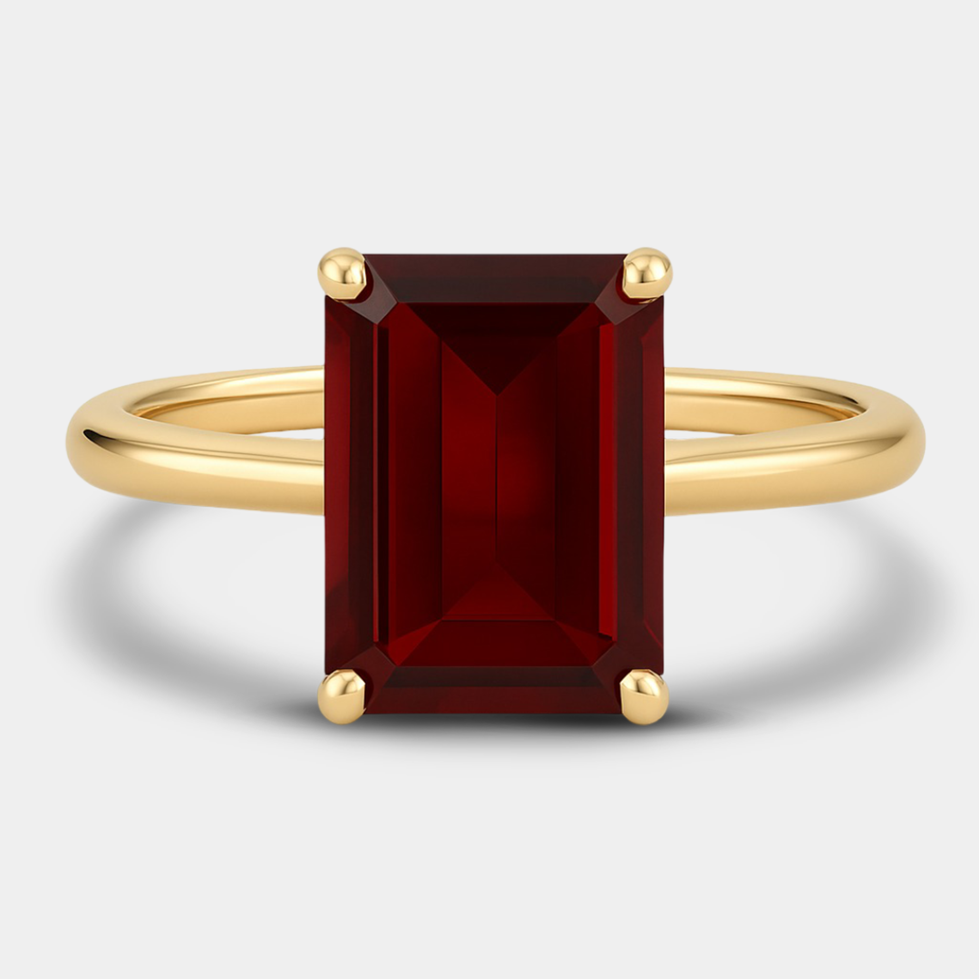 Sena Garnet Solitaire Engagement Ring
