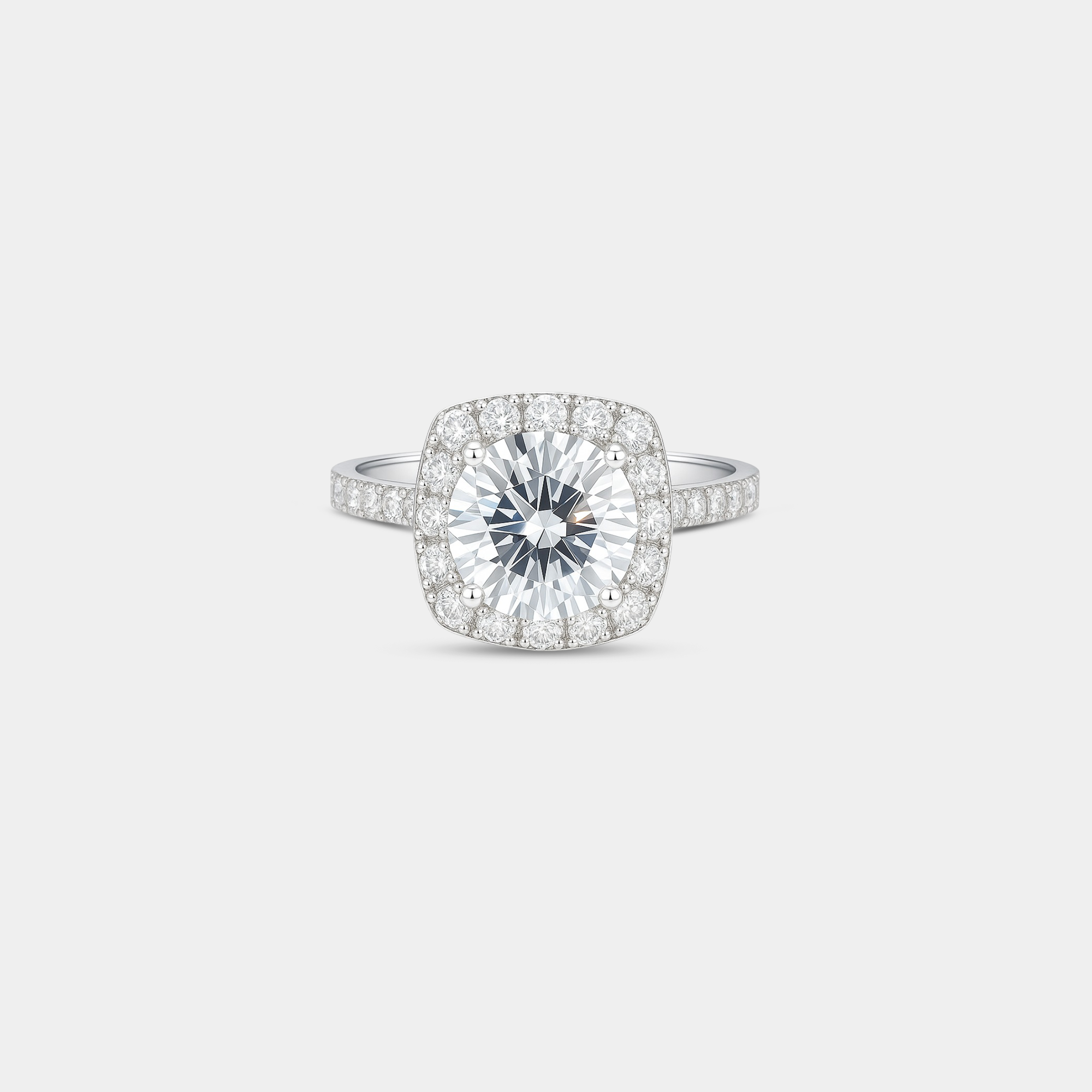 Mira Moissanite Halo Engagement Ring