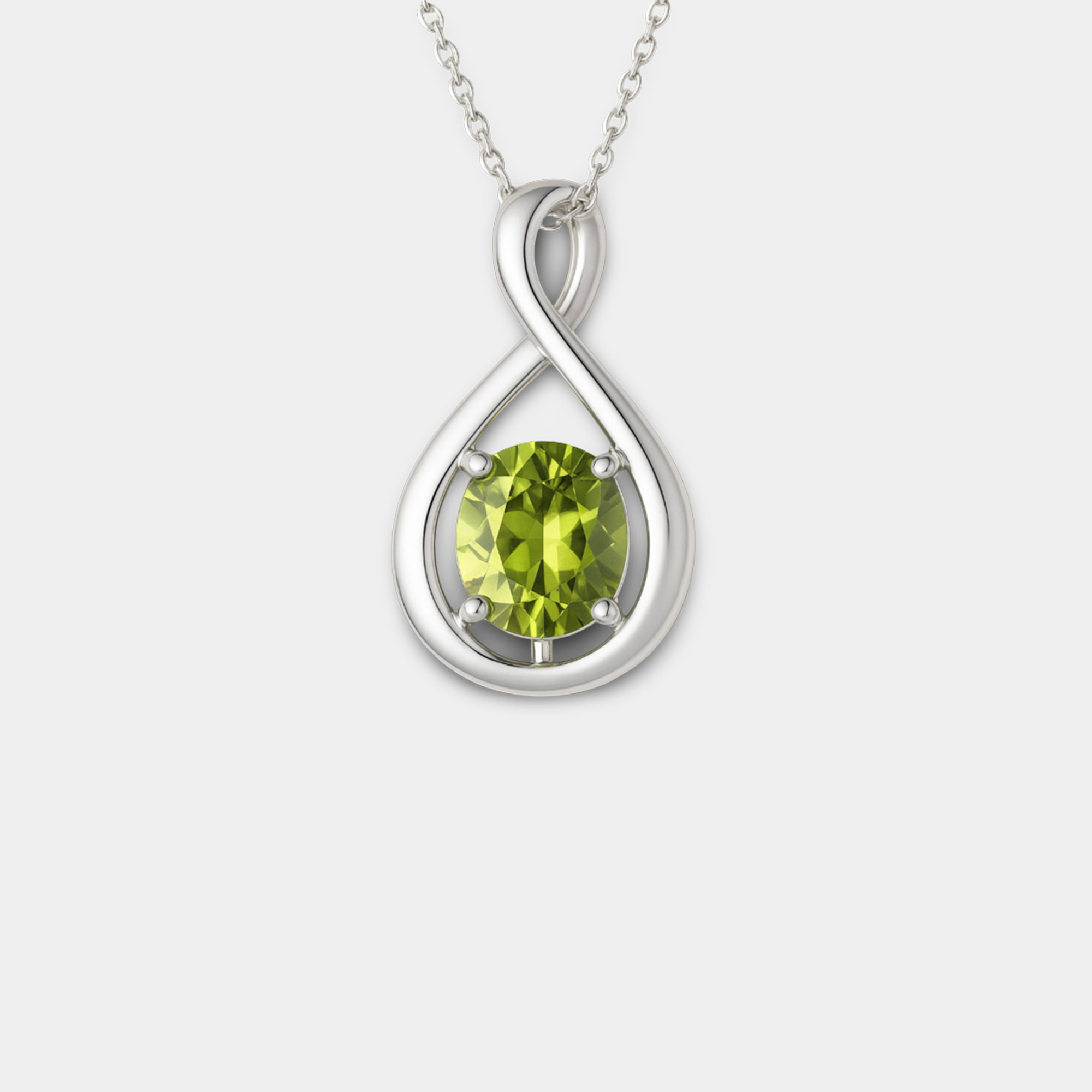 Infinity Peridot Pendant Necklace