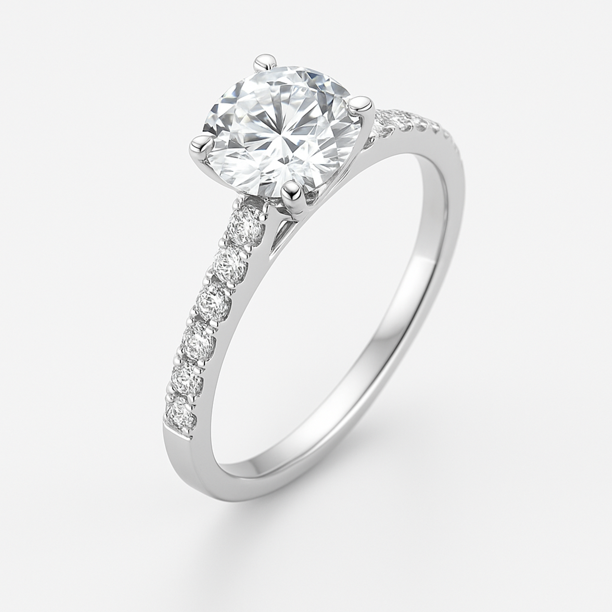 Basket Cathedral Moissanite Engagement Ring