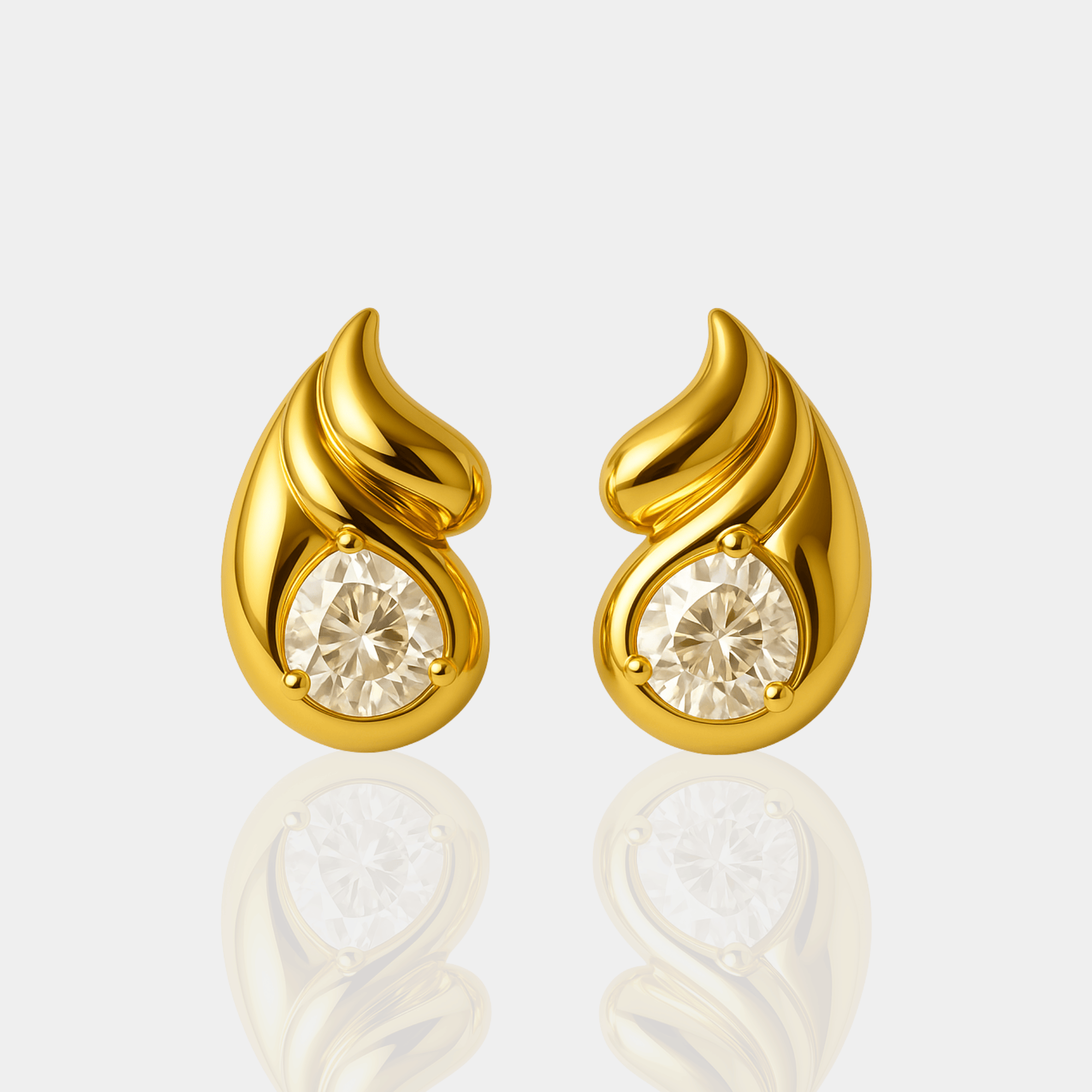 Double Teardrop Stud Earrings