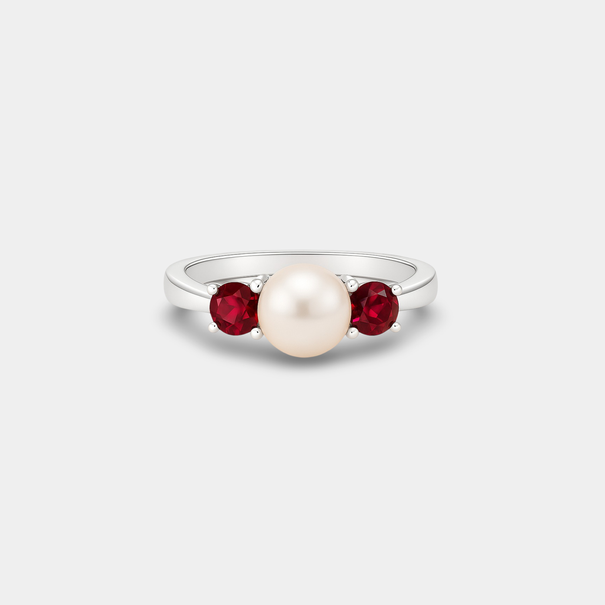 Freshwater Pearl & Red Ruby Ring