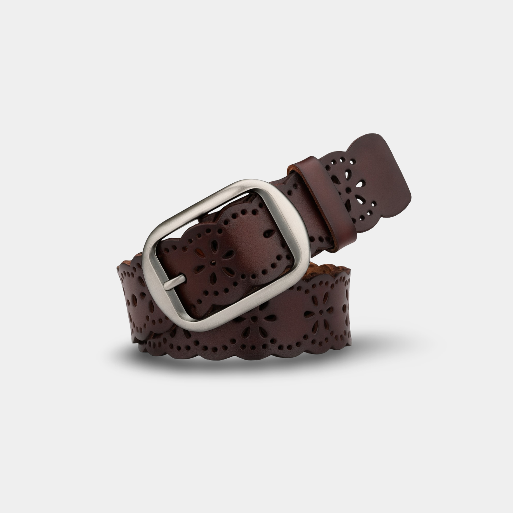 Women’s Hollow Flower Leather Belt