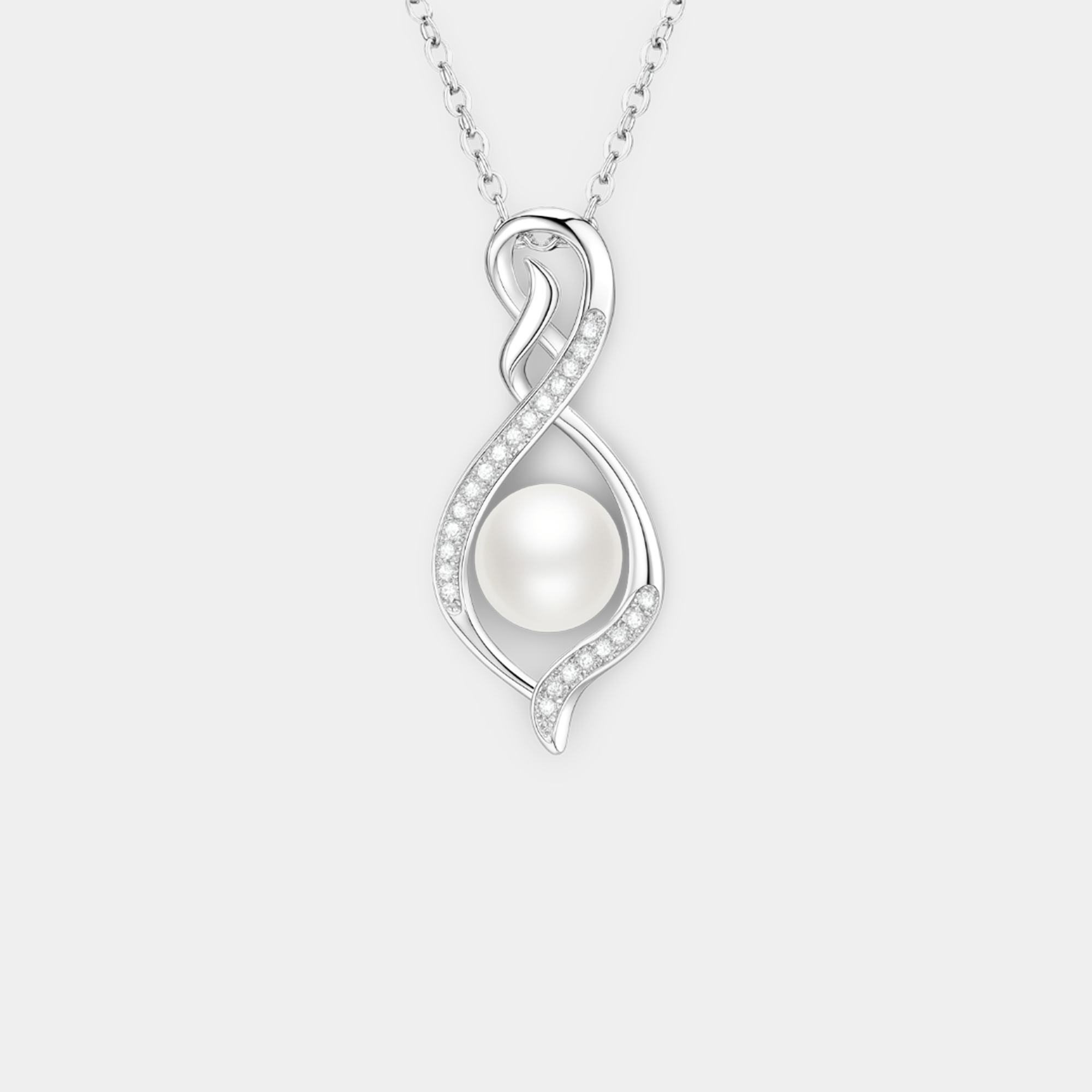 June Pearl Infinity Pendant Necklace