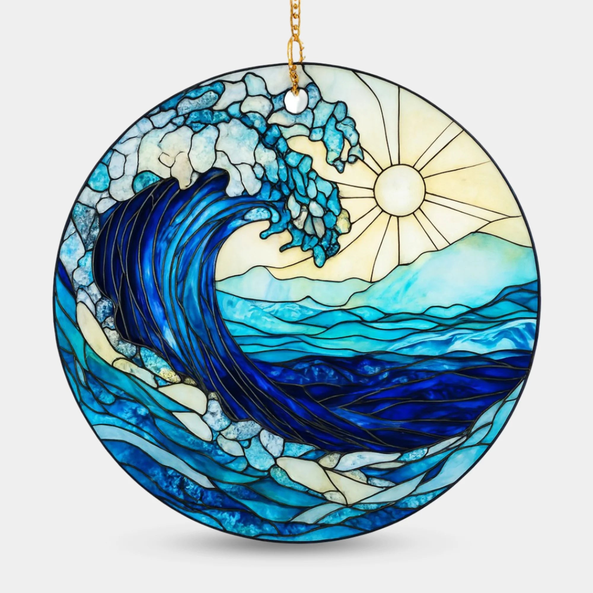 Ocean Waves Ceramic Christmas Ornament