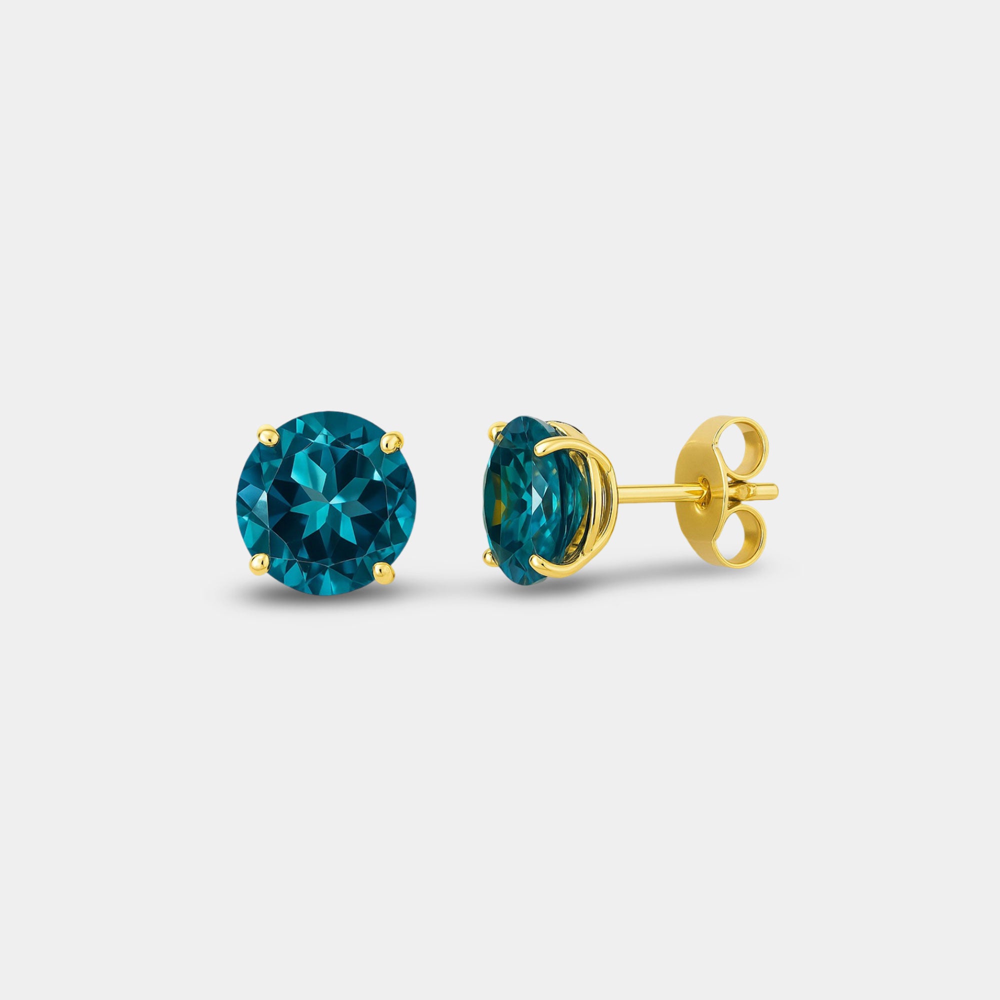 Blue Topaz Stud Earrings