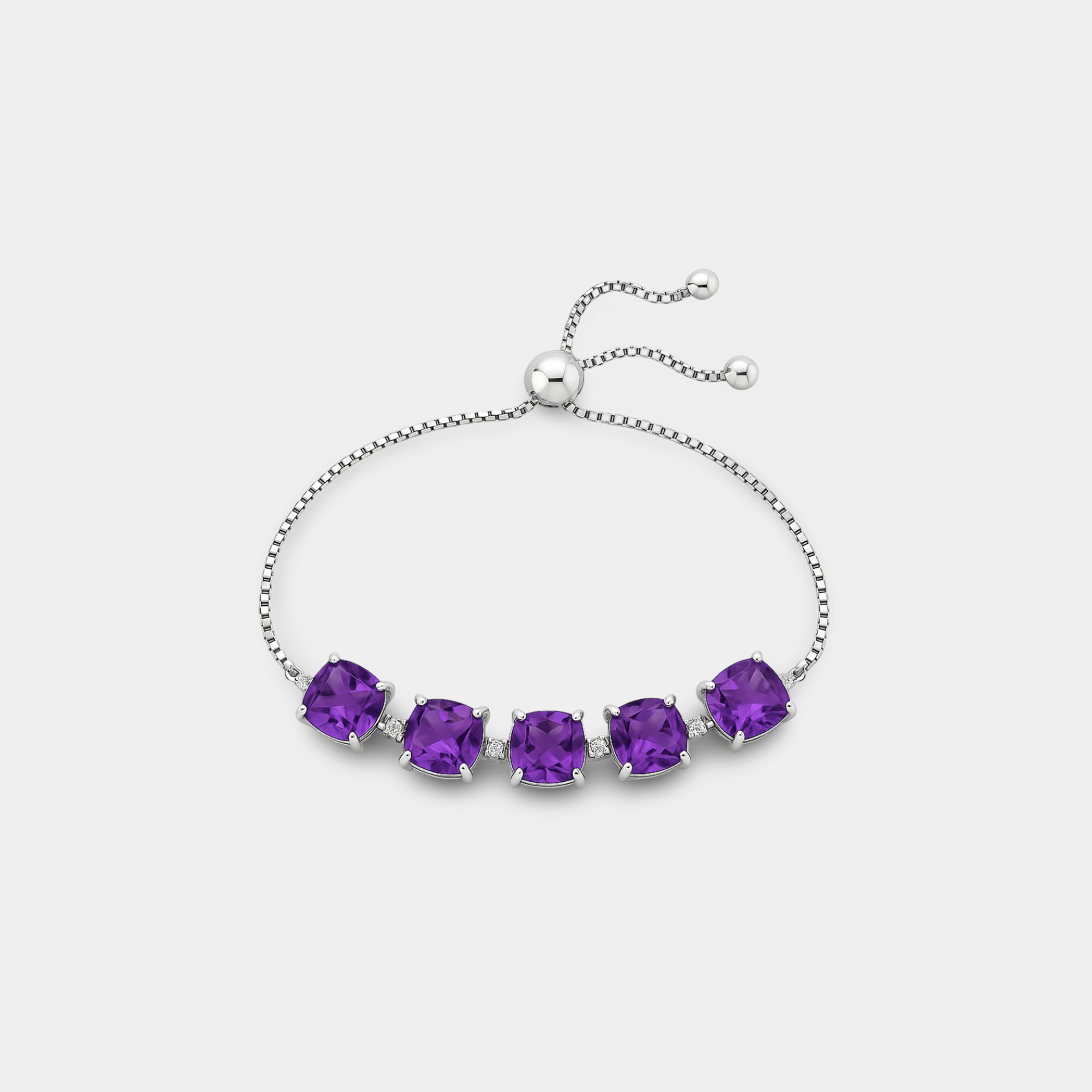 Sena Amethyst Cushion Tennis Bracelet