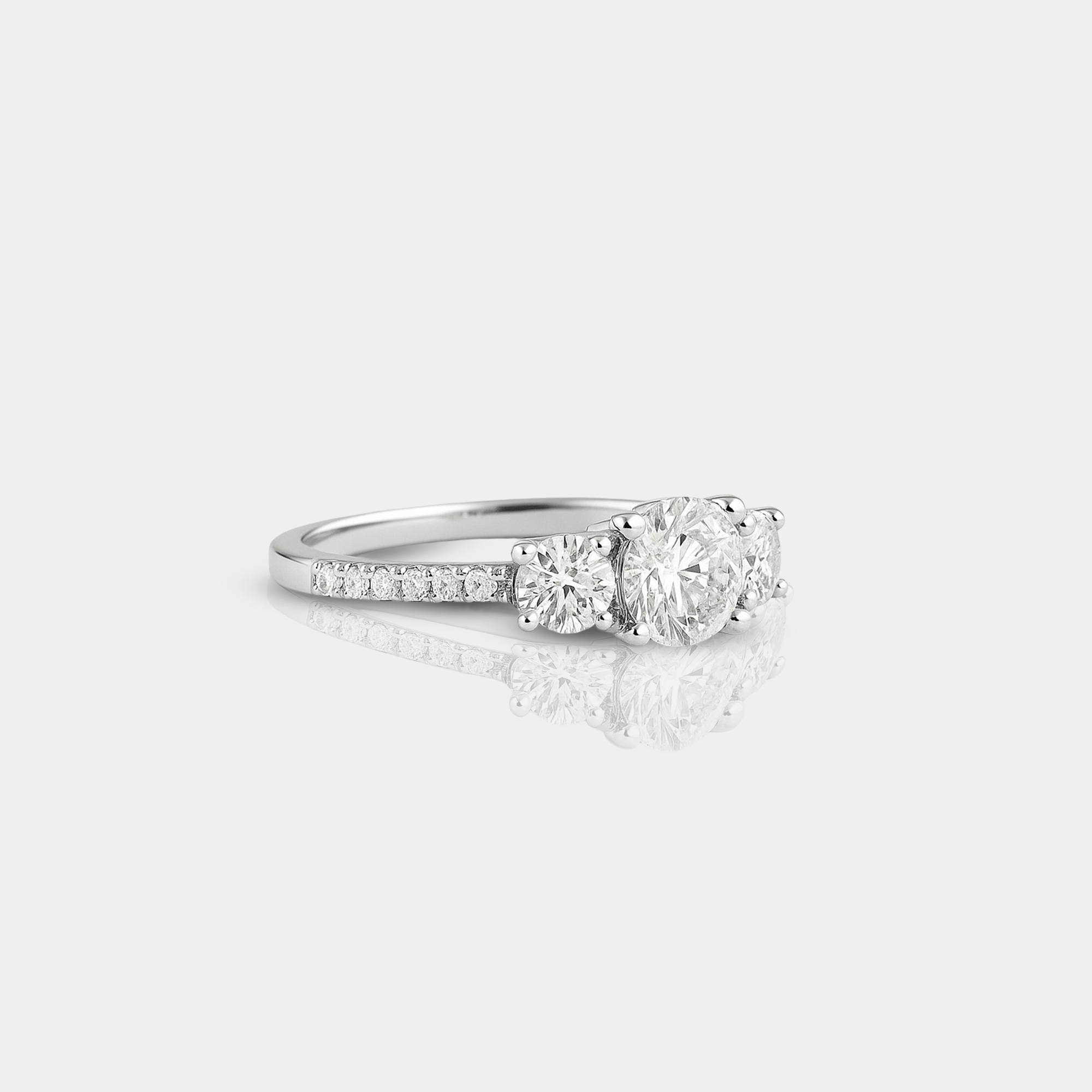 Three Stone Diamond Engagement Ring