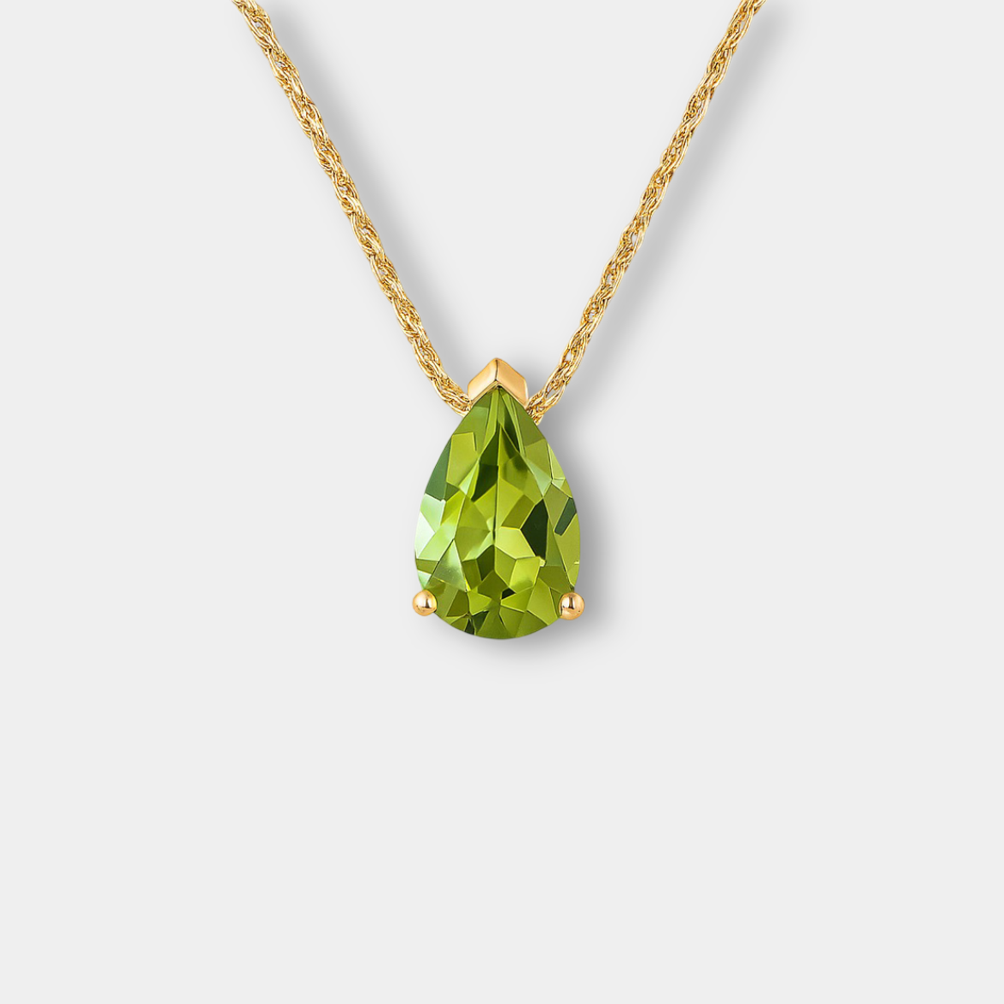 Pear-Shaped Peridot Pendant Necklace