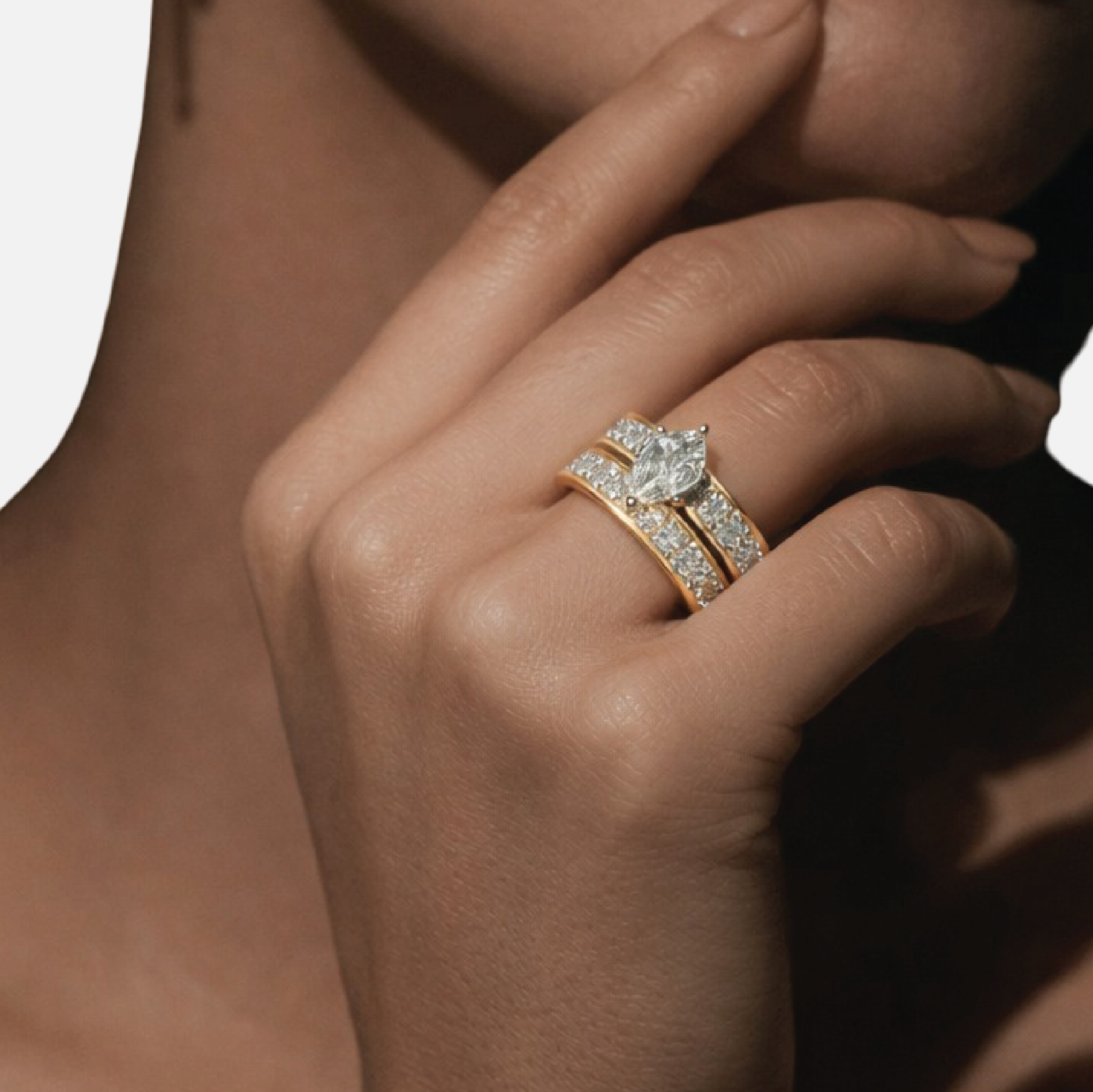 Gold Filled & Titanium His & Hers Wedding Ring Set