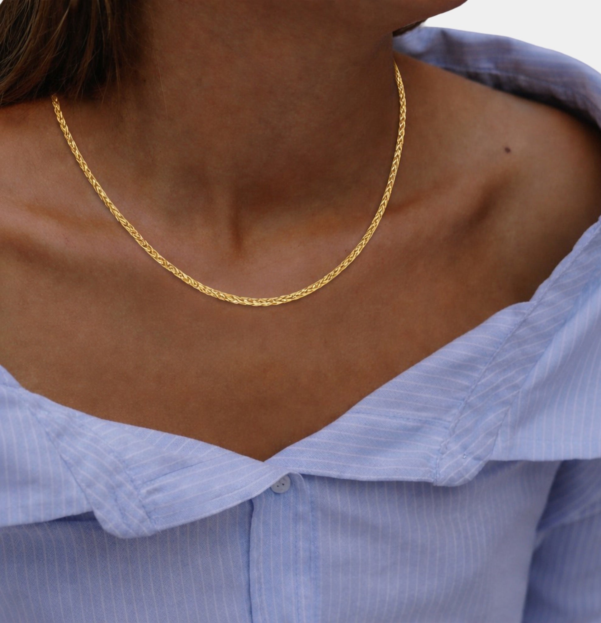 Gold Plated Obsidian Twist Rope Chain