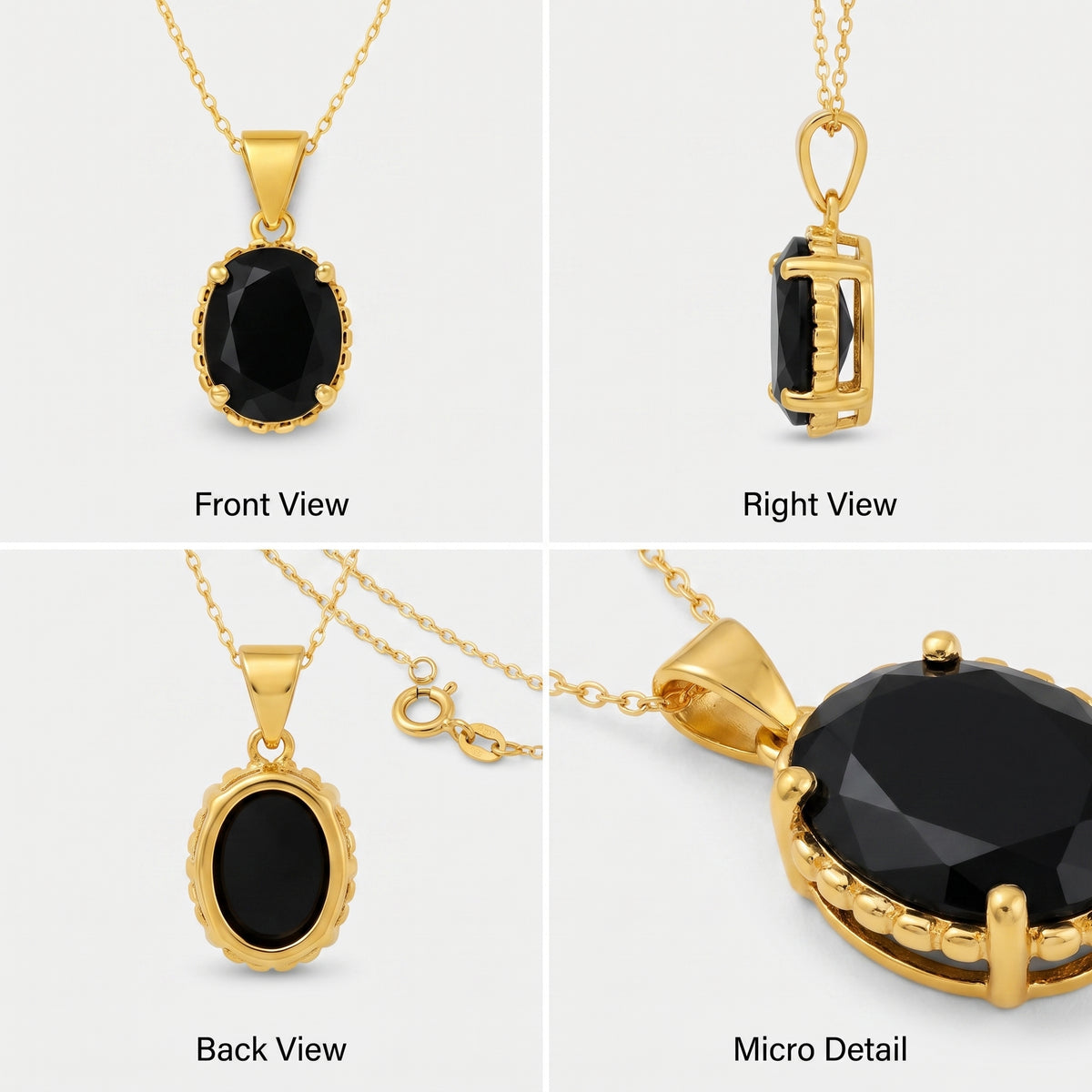 Pendentif Solitaire Onyx