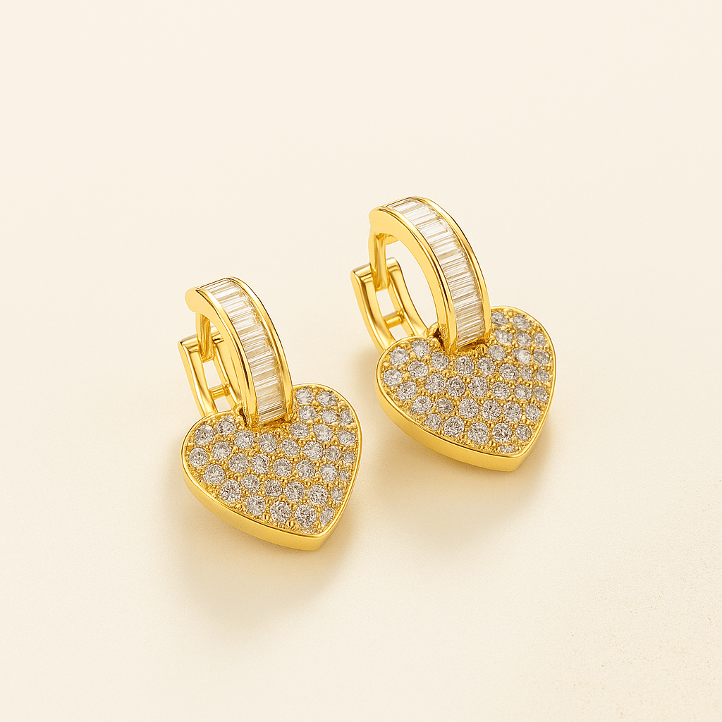 Gold Heart Earrings