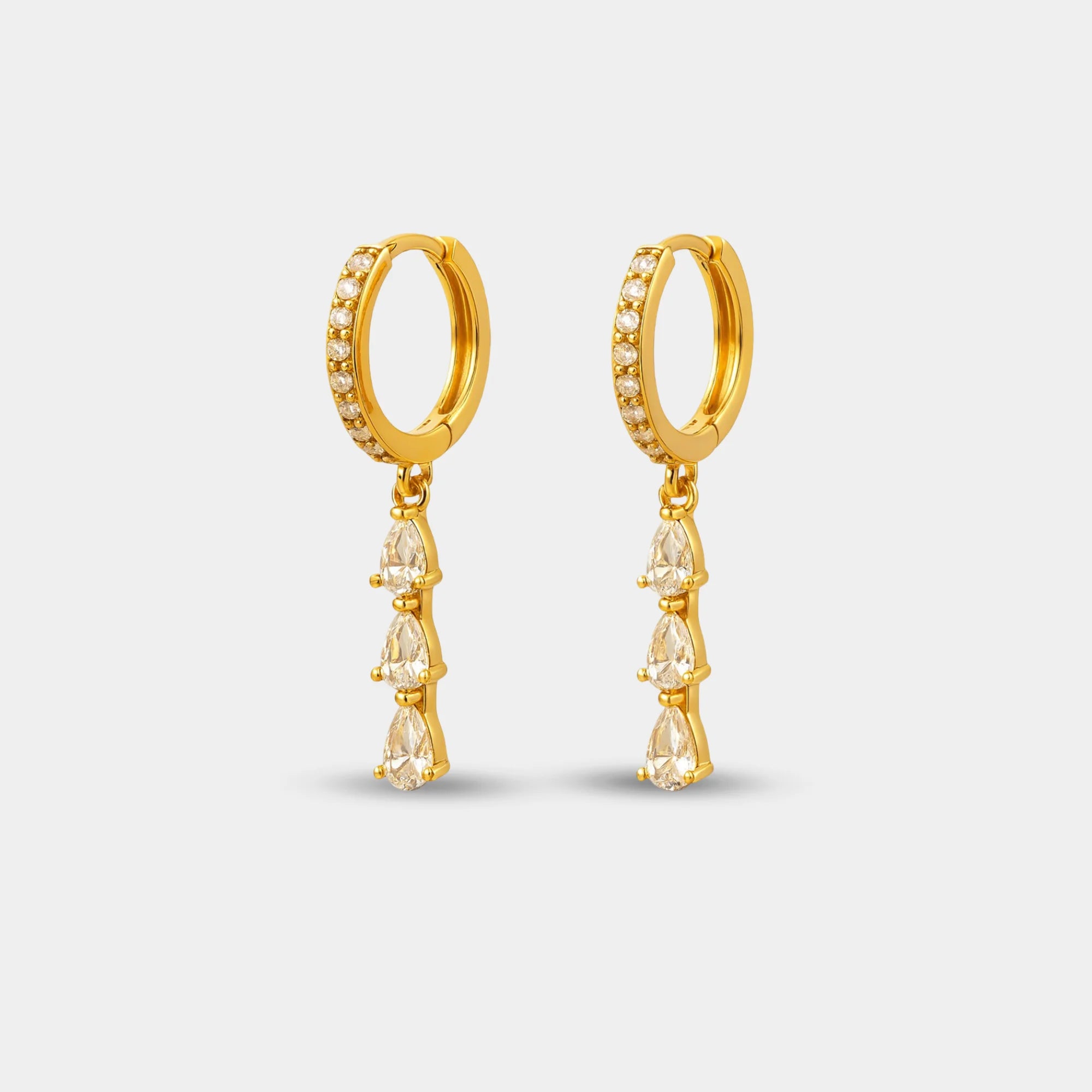 Hinged Huggie Drop Hoop Earring