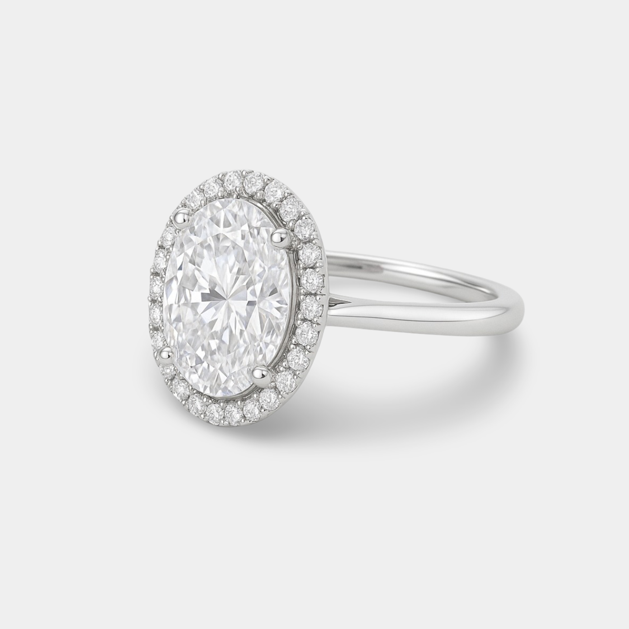 Celeste Oval Moissanite Halo Ring