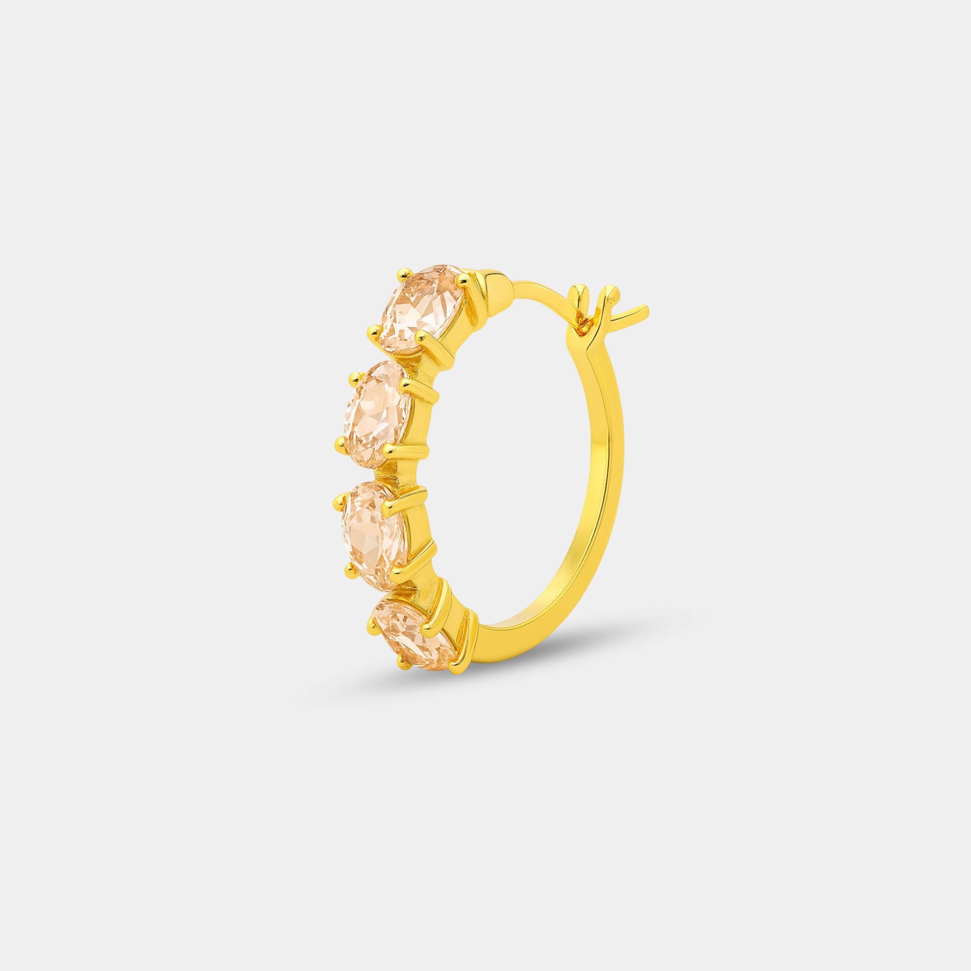 Oval Morganite Hoop Earrings