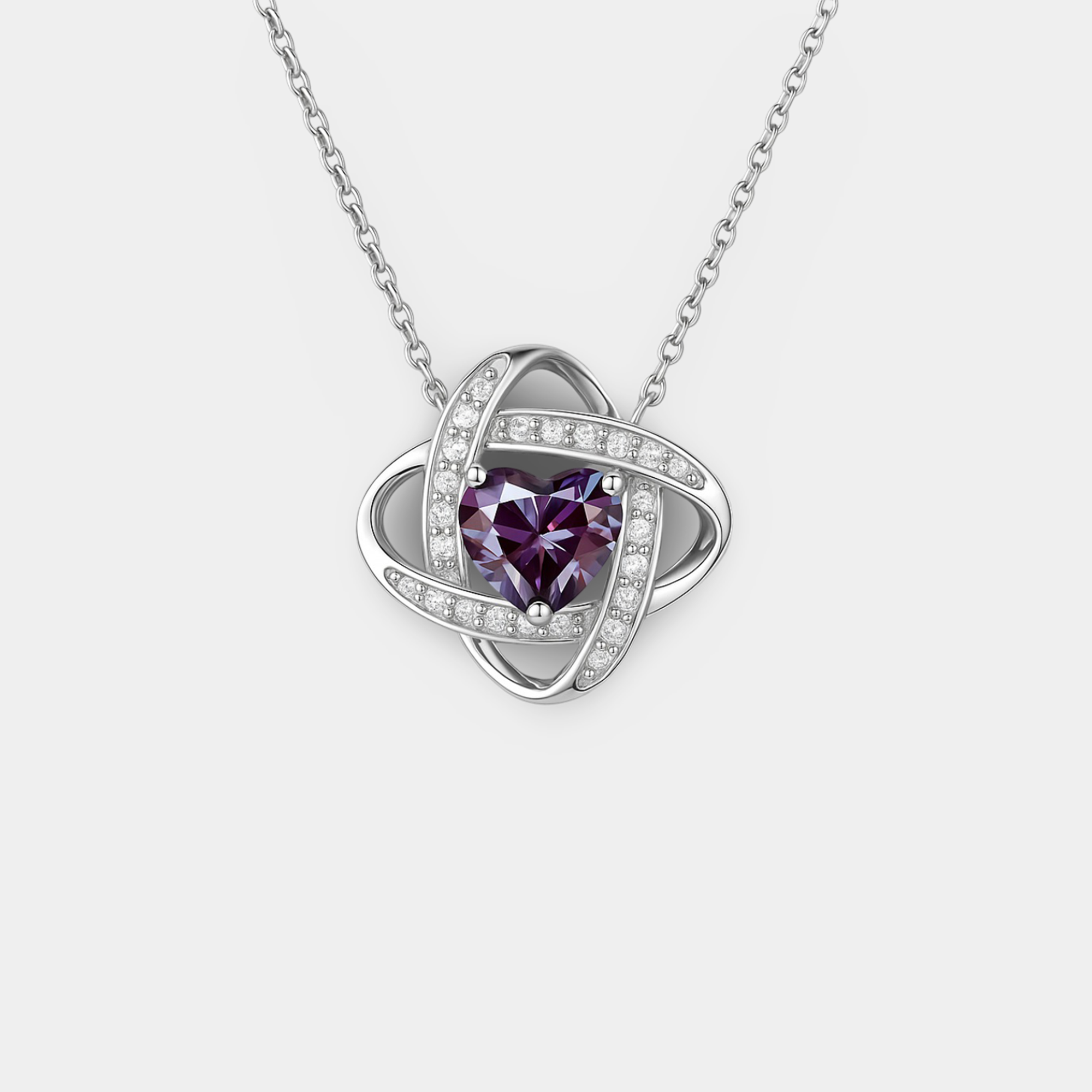 June Alexandrite Love Knot Necklace