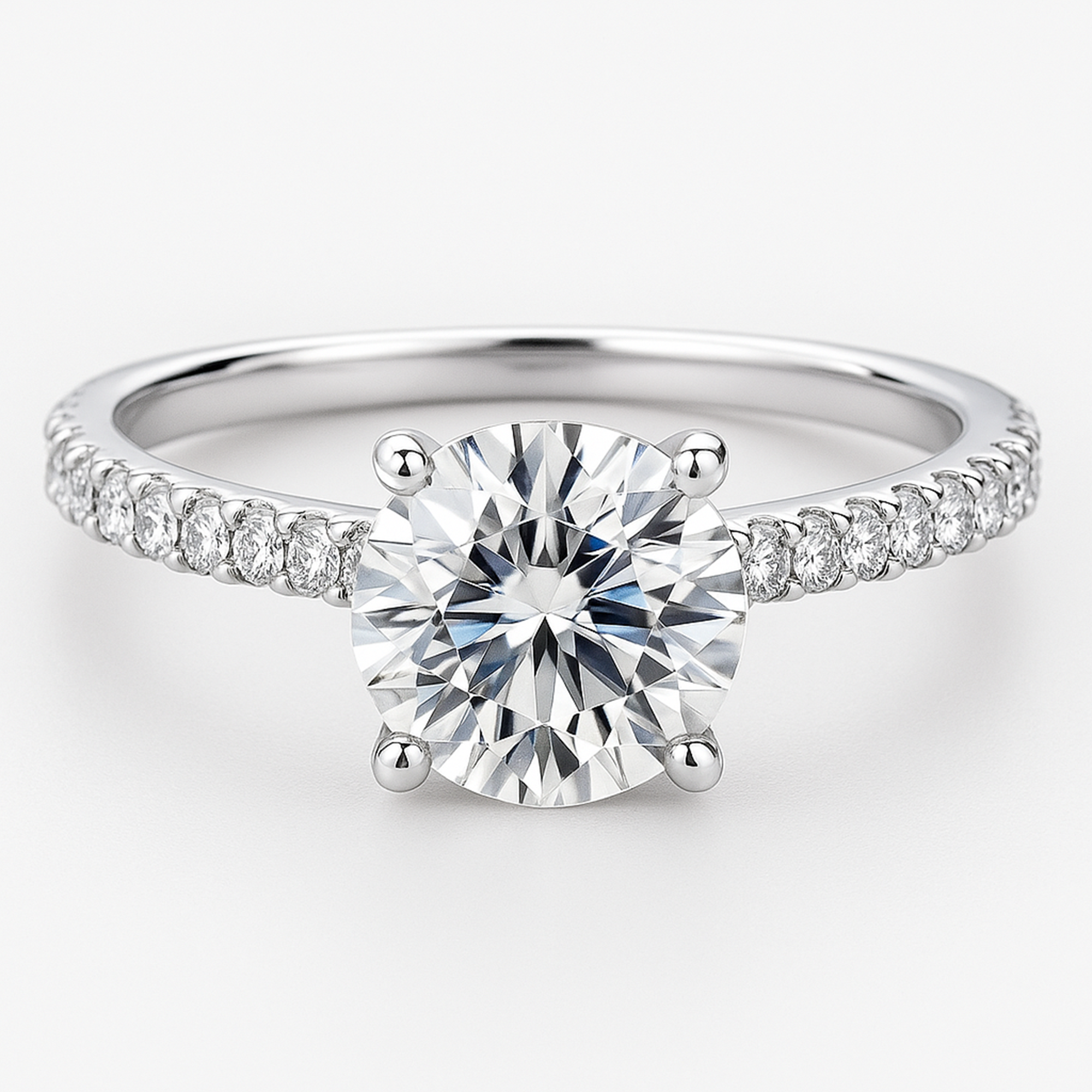 Basket Cathedral Moissanite Engagement Ring