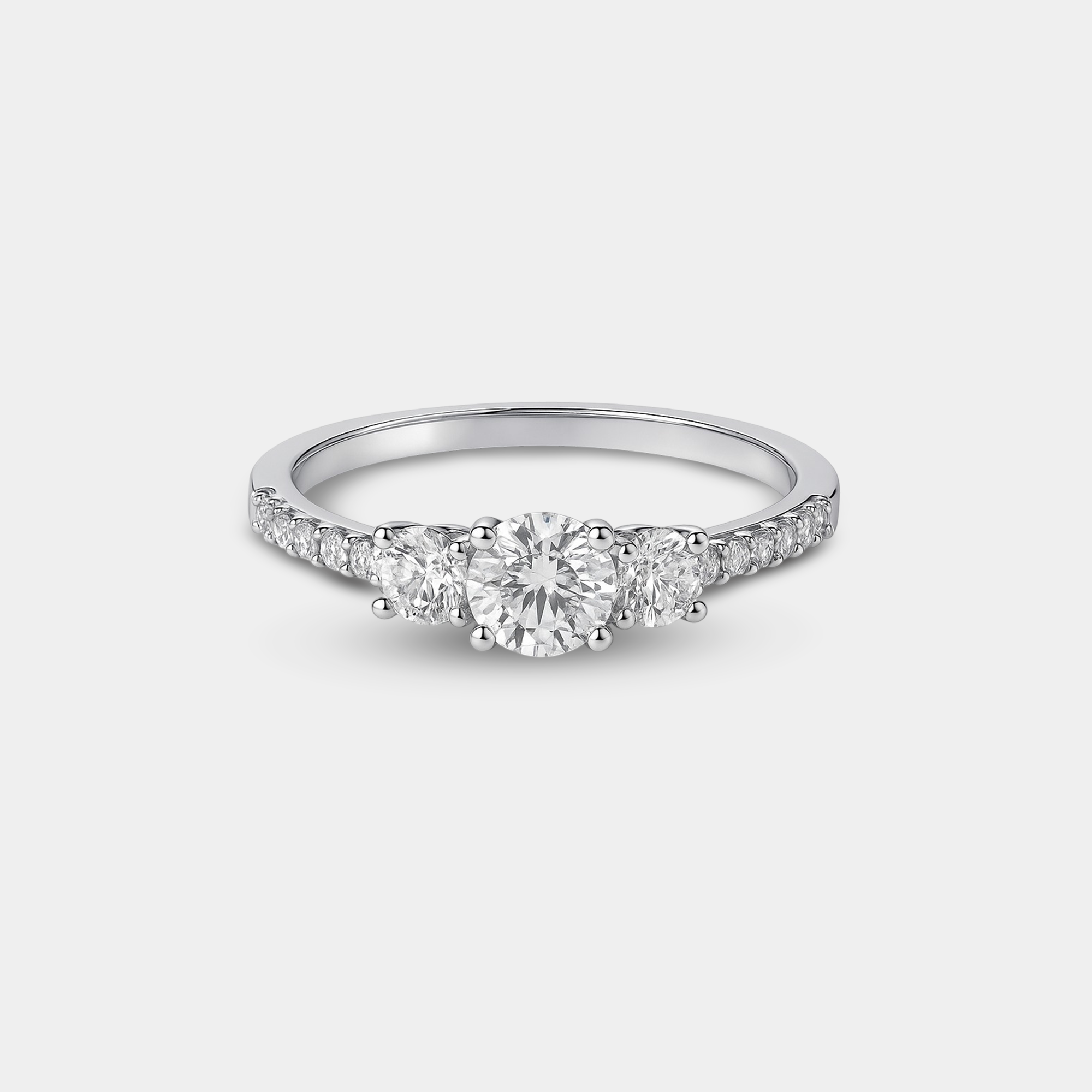 Three Stone Diamond Engagement Ring