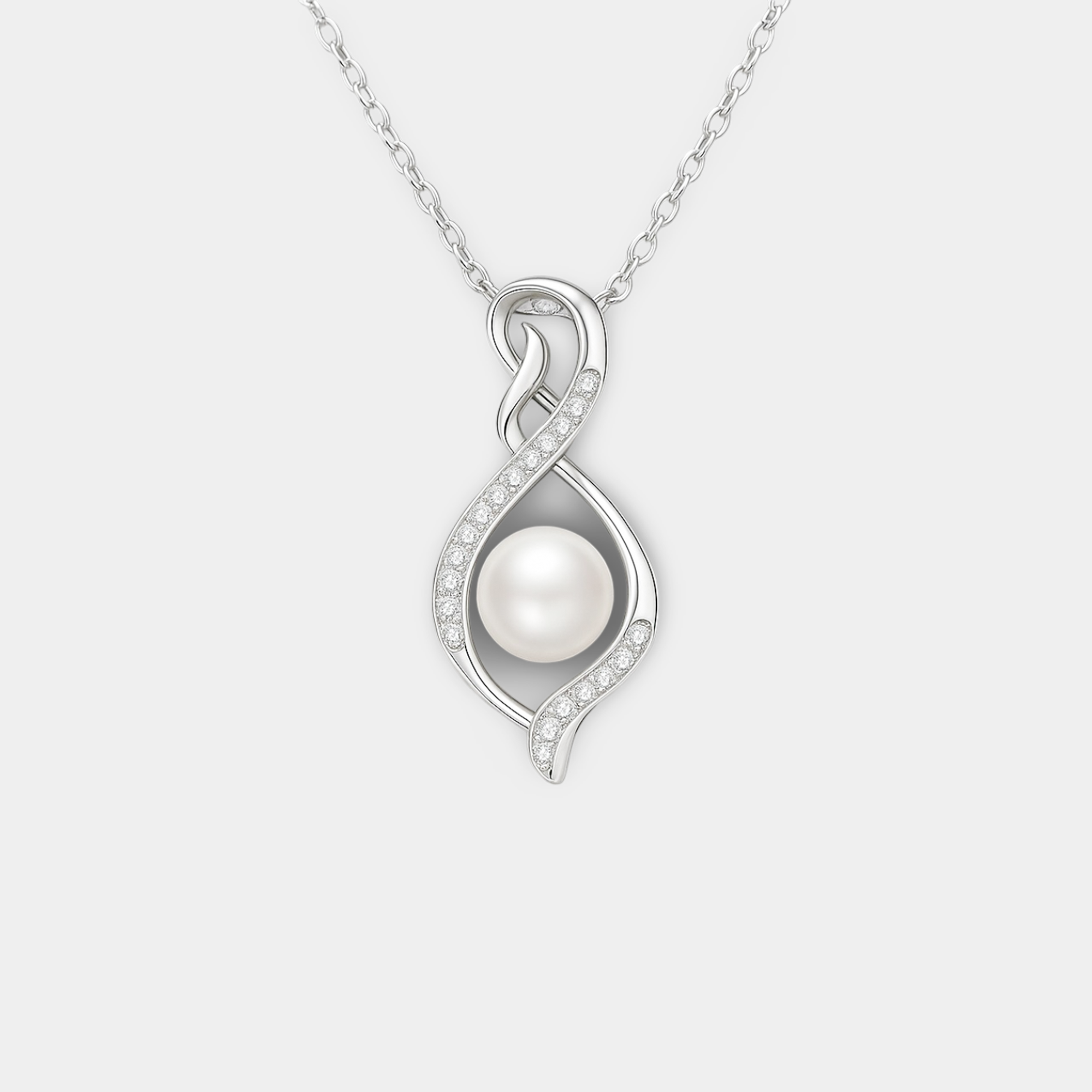 June Pearl Infinity Pendant Necklace