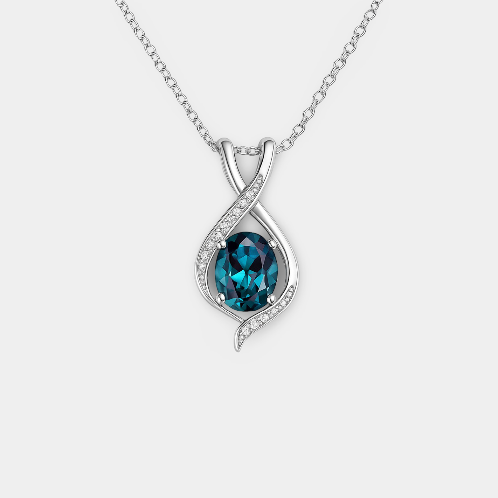 June Alexandrite Sparkle Pendant Necklace