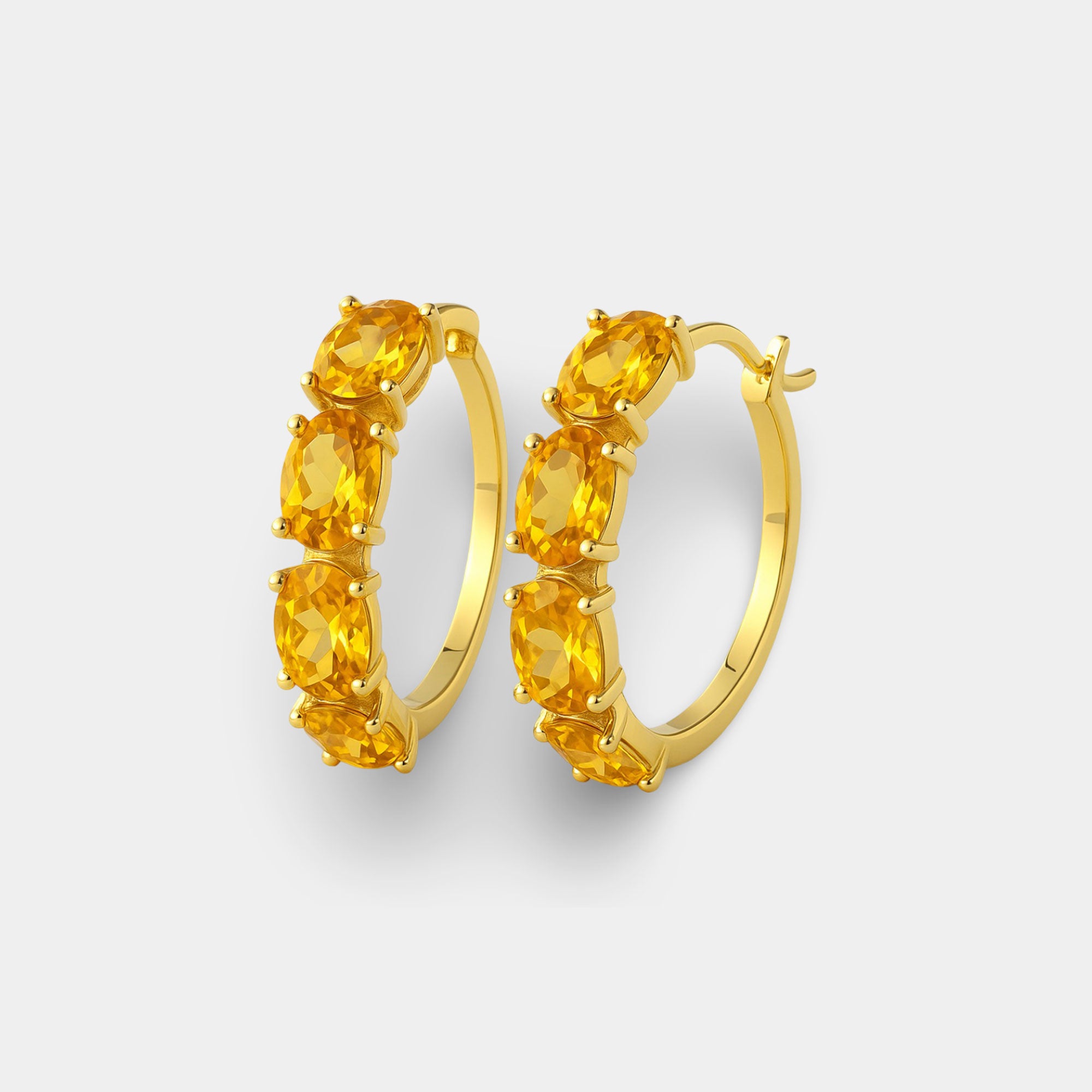 Citrine Hoop Earrings