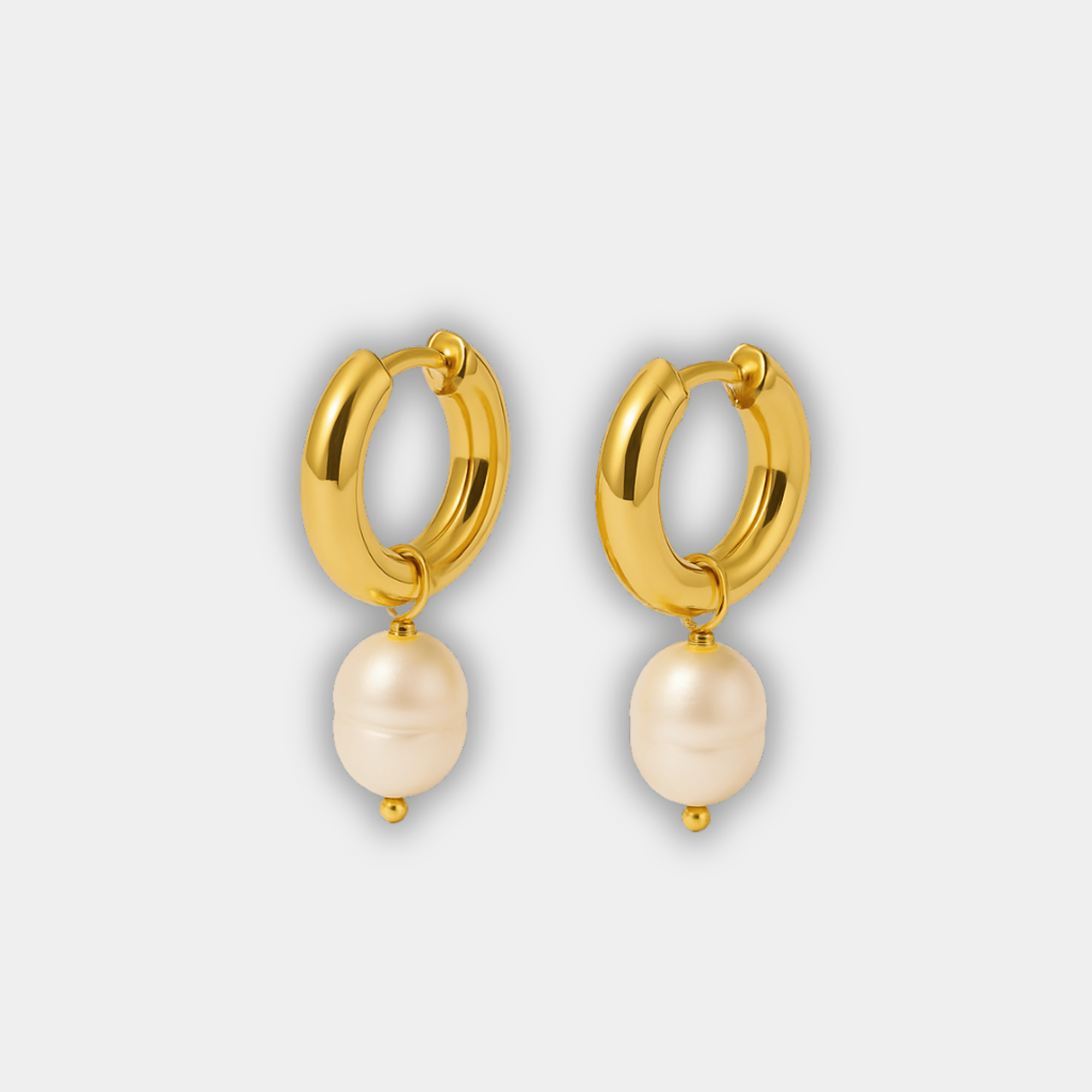 Gold & Pearl Halo Hoops