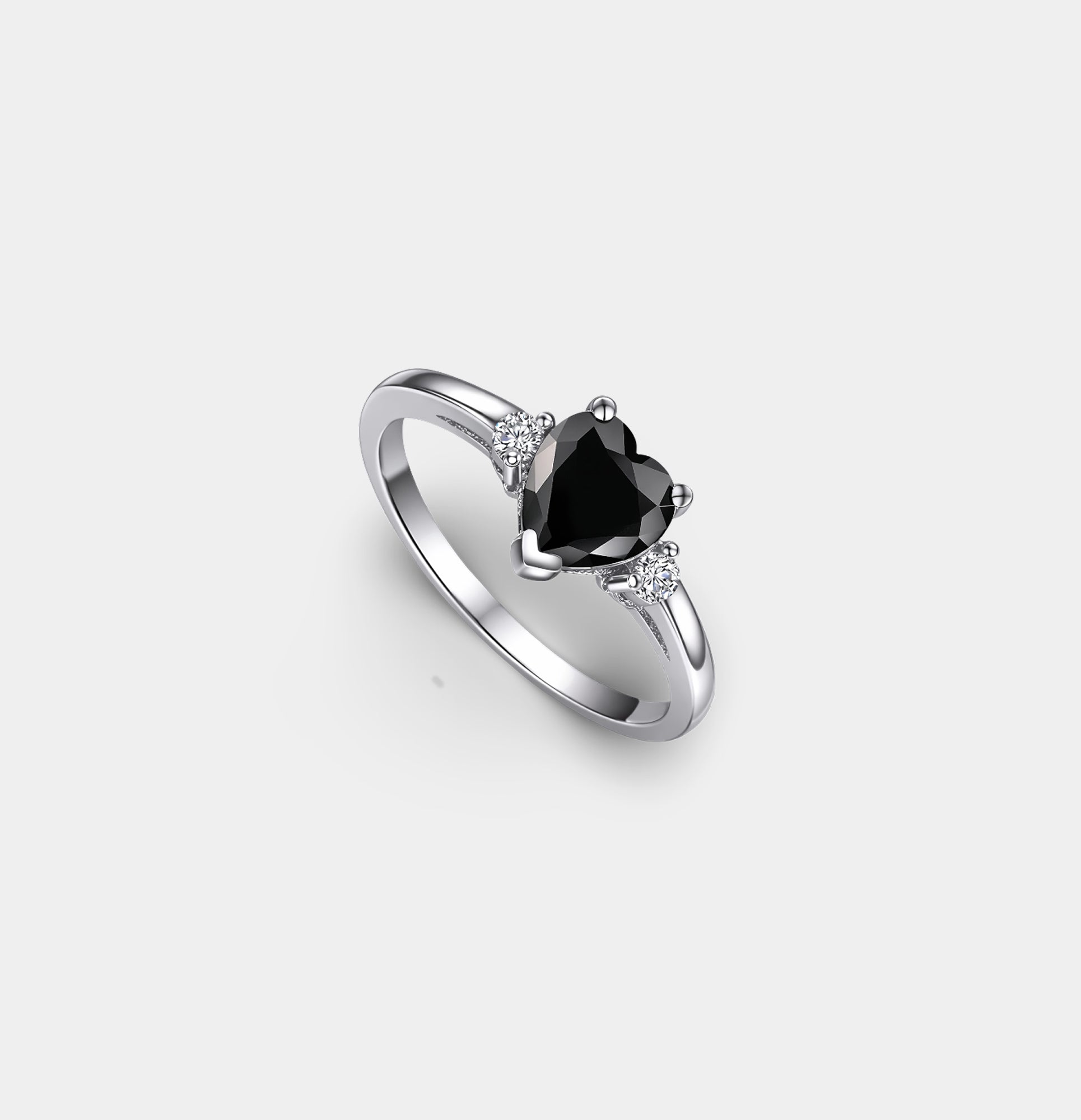 Bague Céleste Cœur Lumineux en Argent Sterling