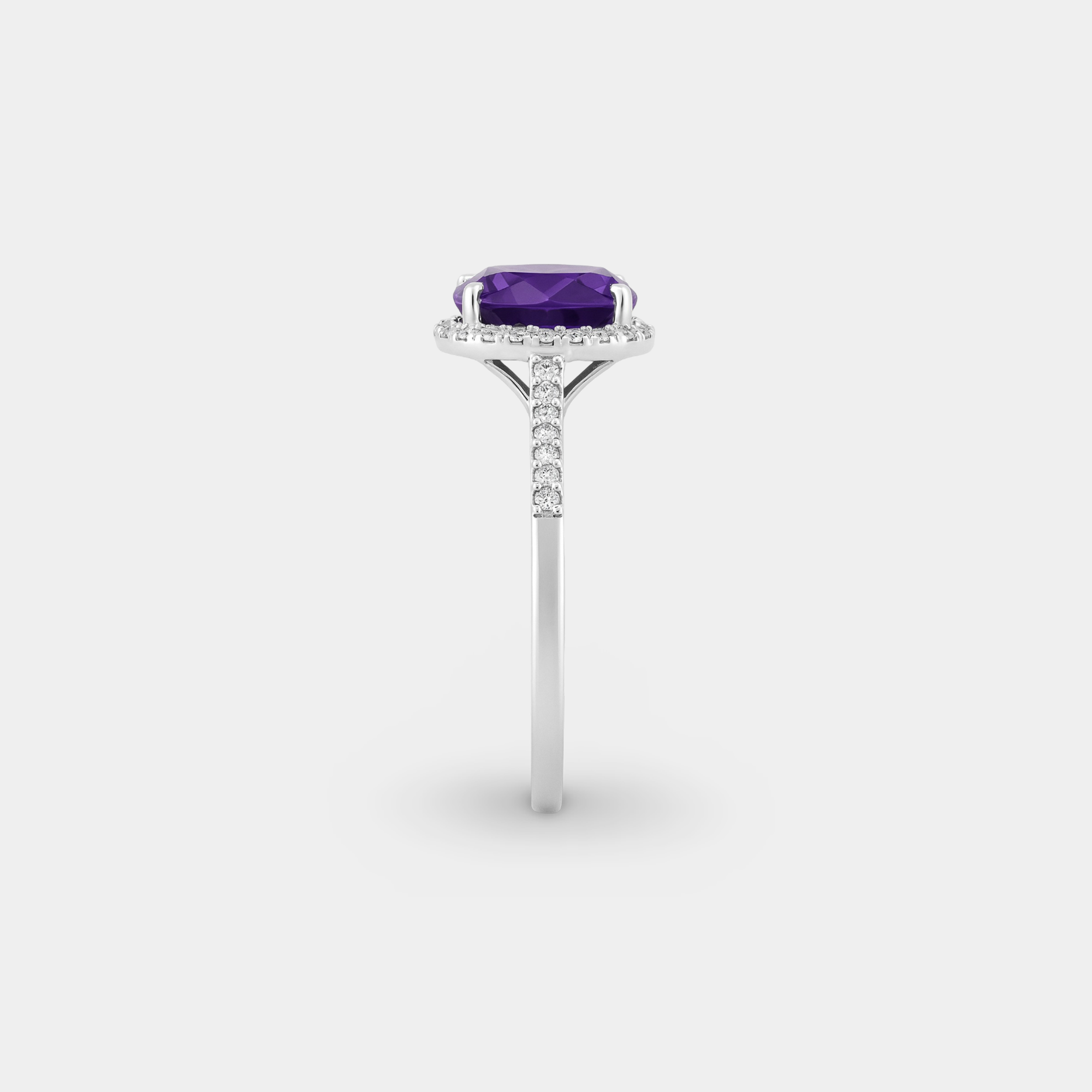 Ziva Amethyst Halo Engagement Ring