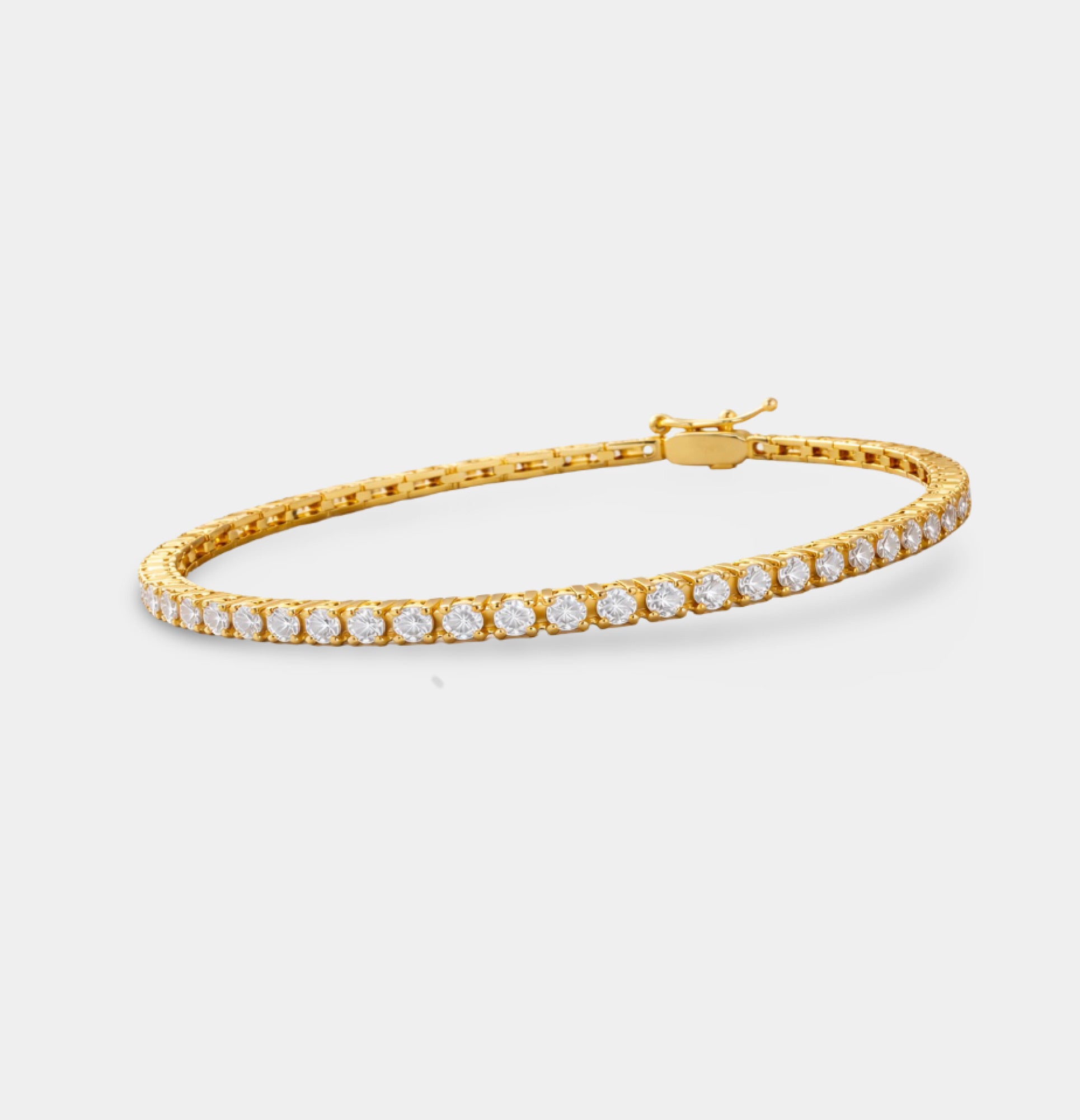 14K Gold Plated Radiant Grace Tennis Bracelet