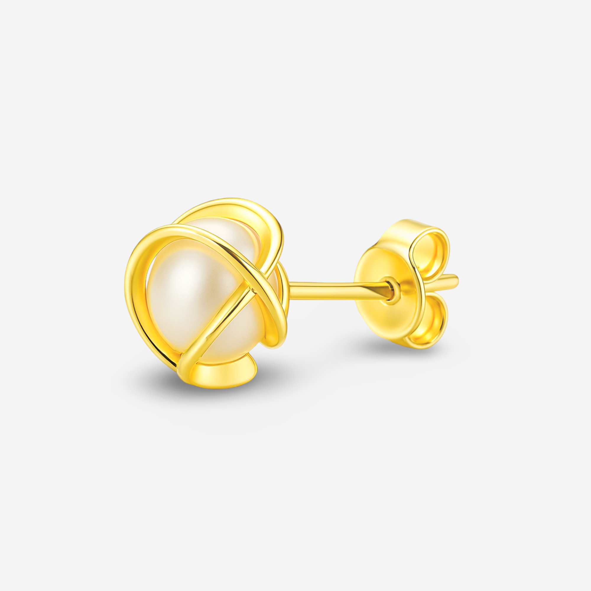 Amara Caged Pearl Stud Earrings