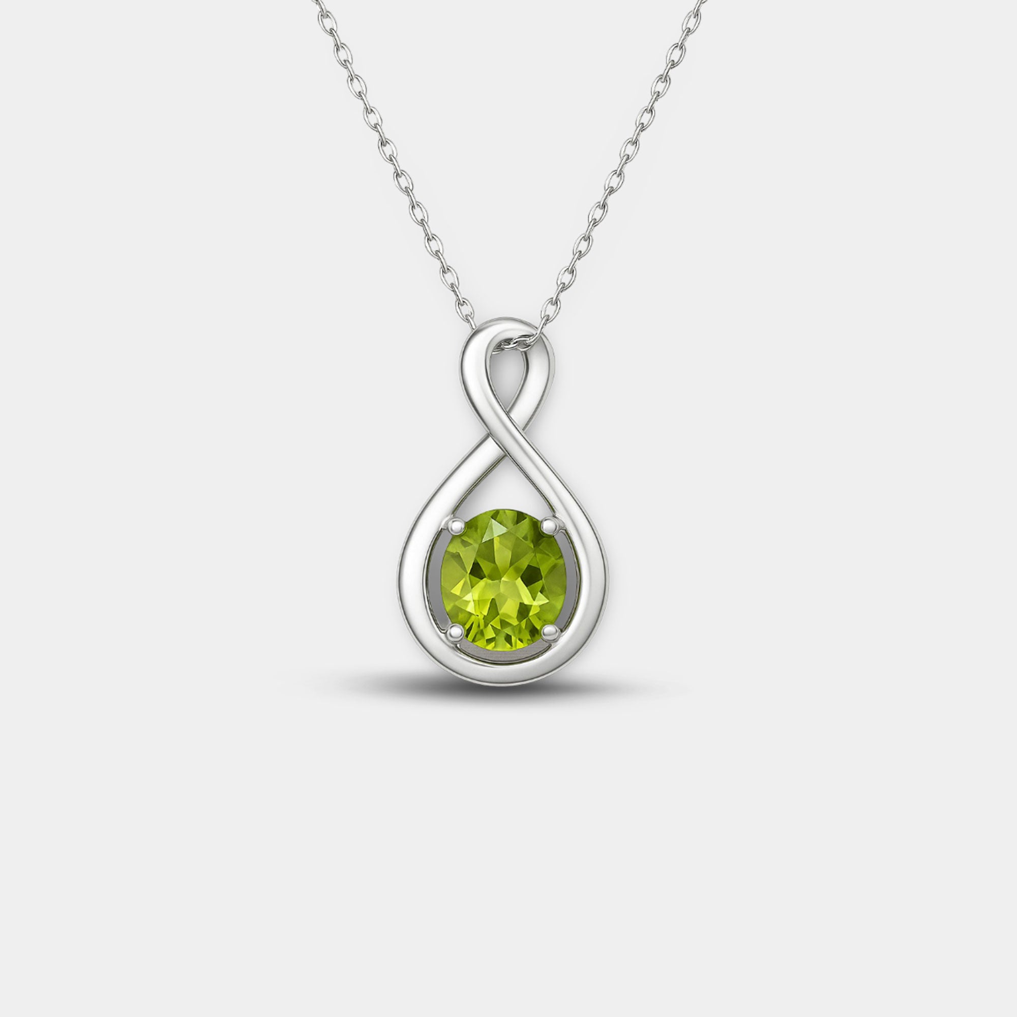 Infinity Peridot Pendant Necklace