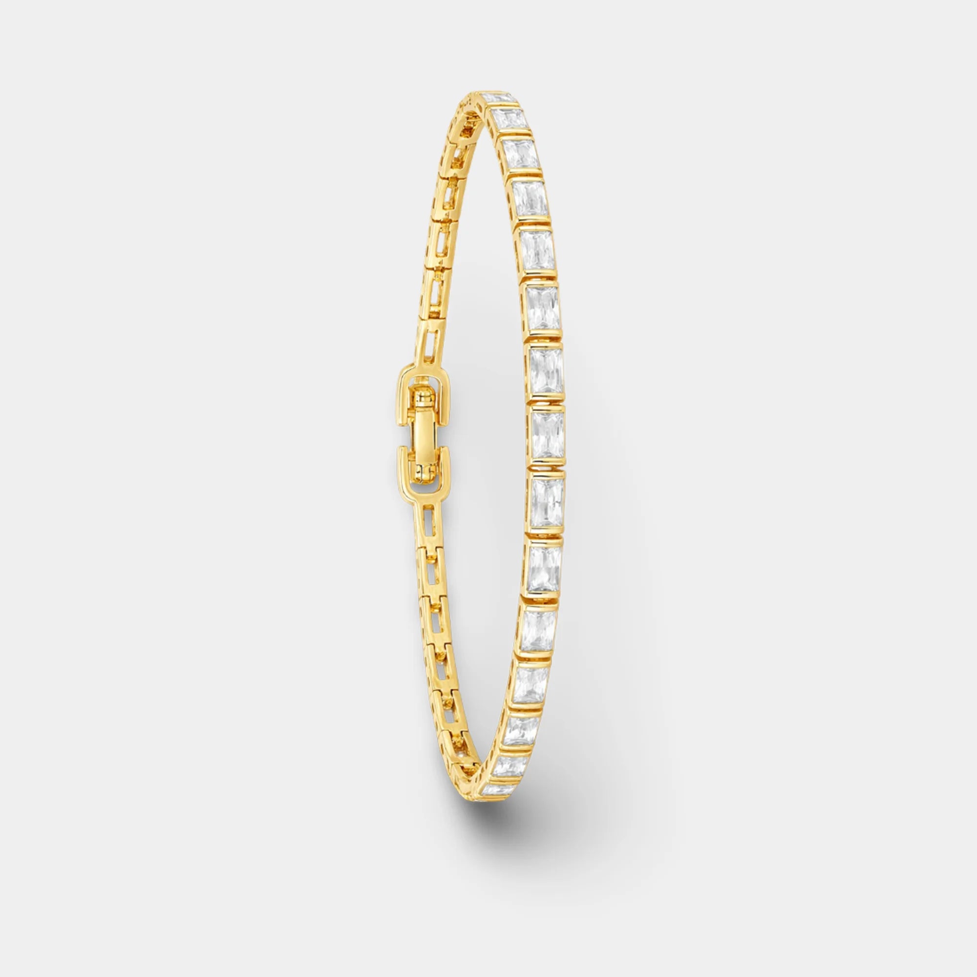 Emerald-Cut CZ Tennis Bracelet
