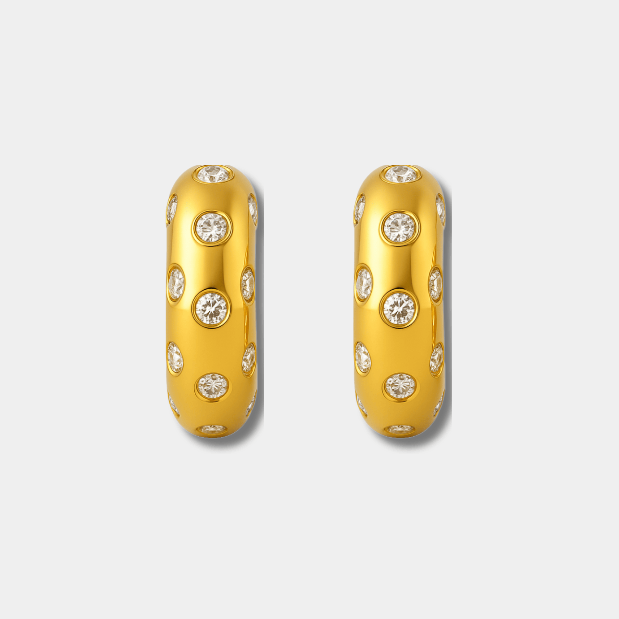 C-Shaped Chunky Gold Hoops