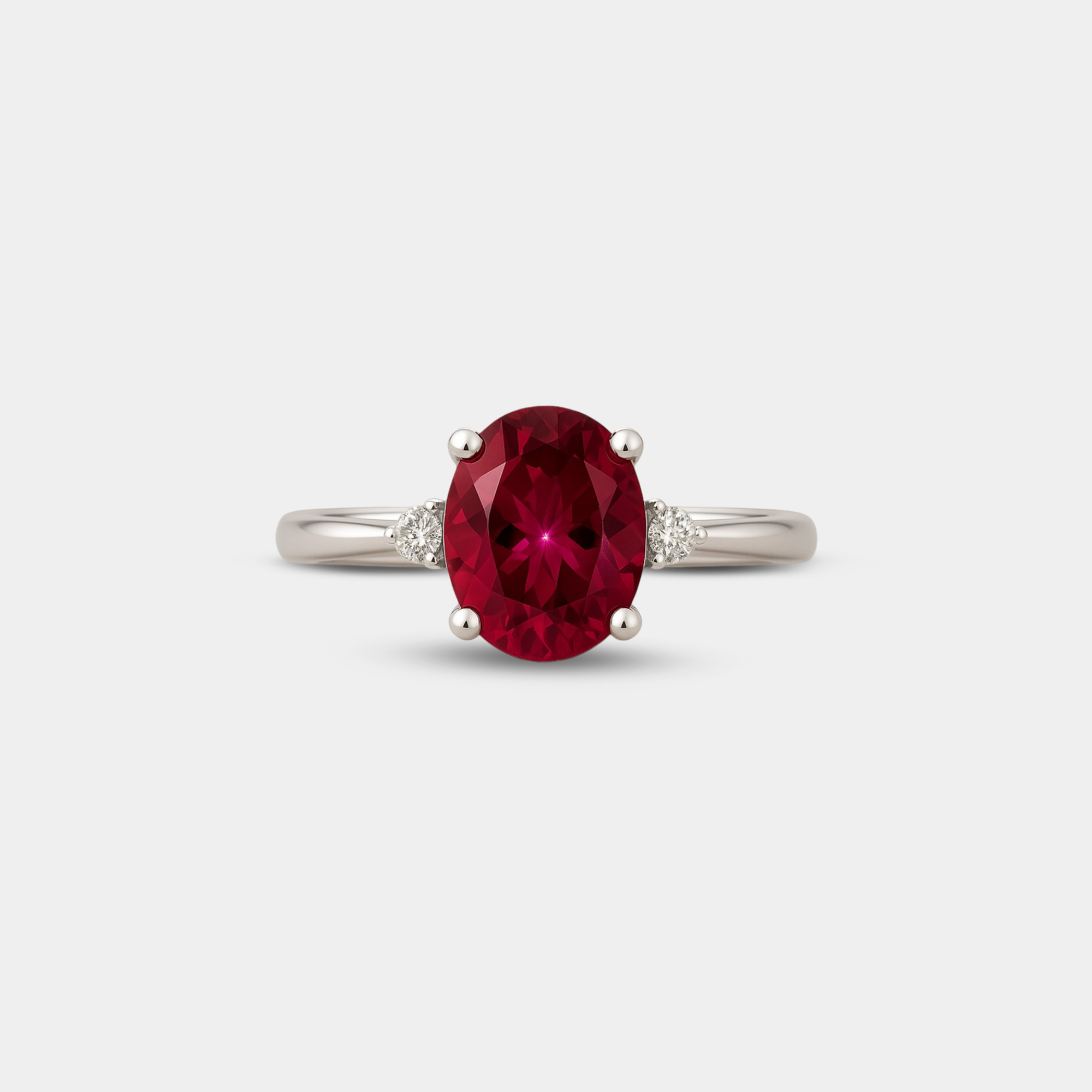 Ruby & Diamond Accent 3-Stone Ring