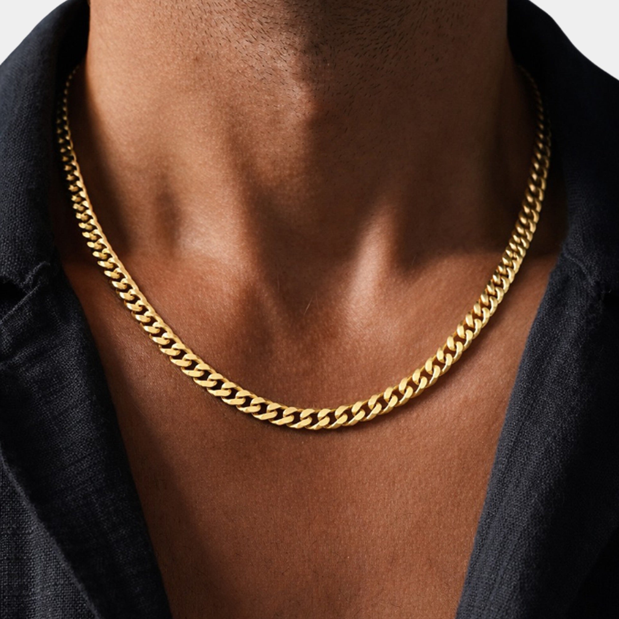 Chaîne maille cubaine taillée au diamant plaquée or 18 carats | Argent Sterling de Première Qualité | Design de Luxe – MH ELEGANCE