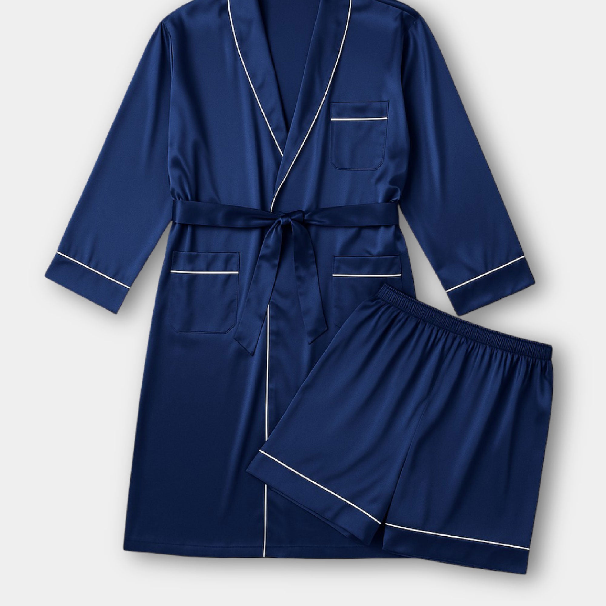 Satin Kimono Robe & Shorts Set