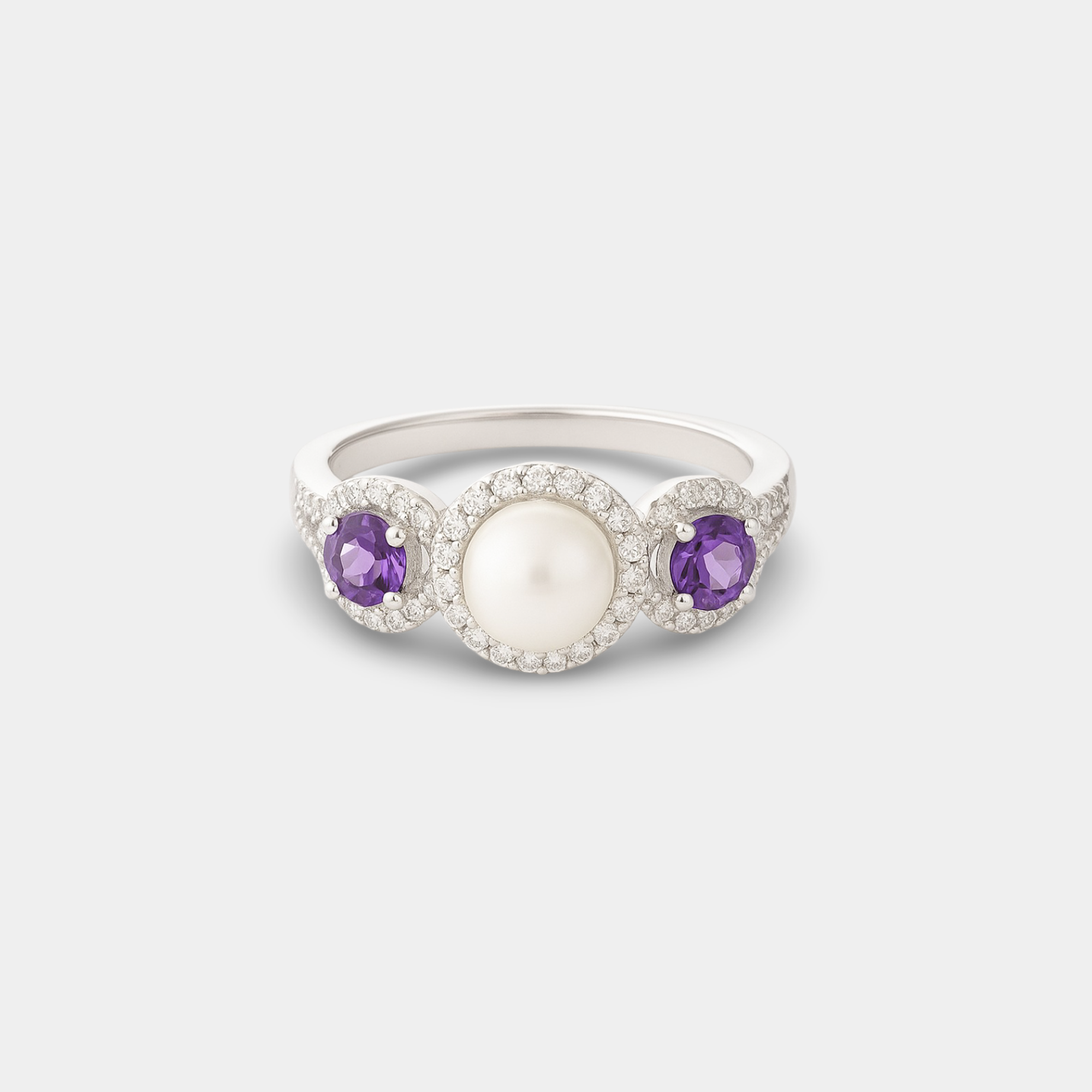 Amethyst & Cultured Freshwater Pearl Ring