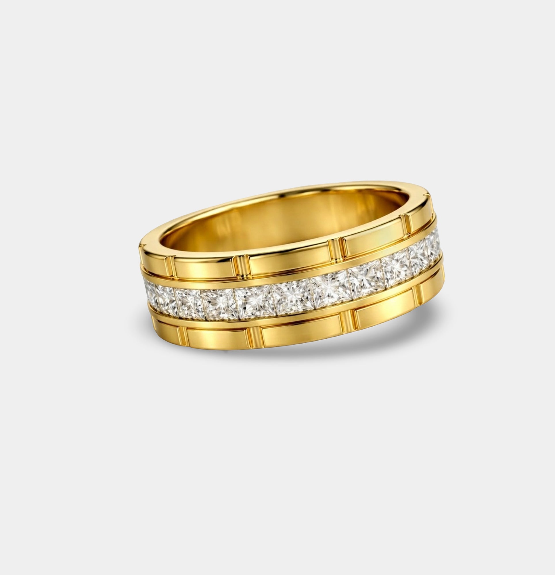 Alliance de mariage éternelle Imperial Crown en or | Bague de luxe pour homme | Design intemporel