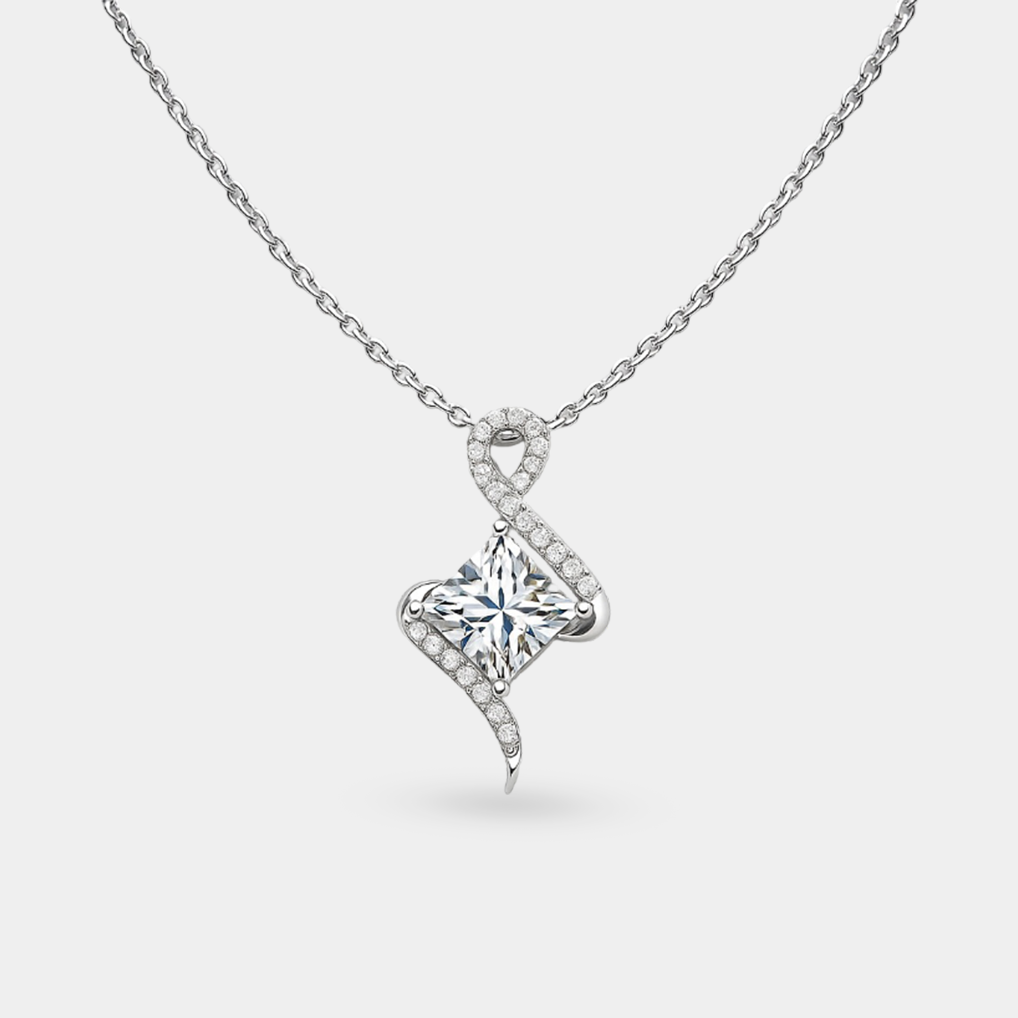 Celestia Twist Moissanite Pendant Necklace