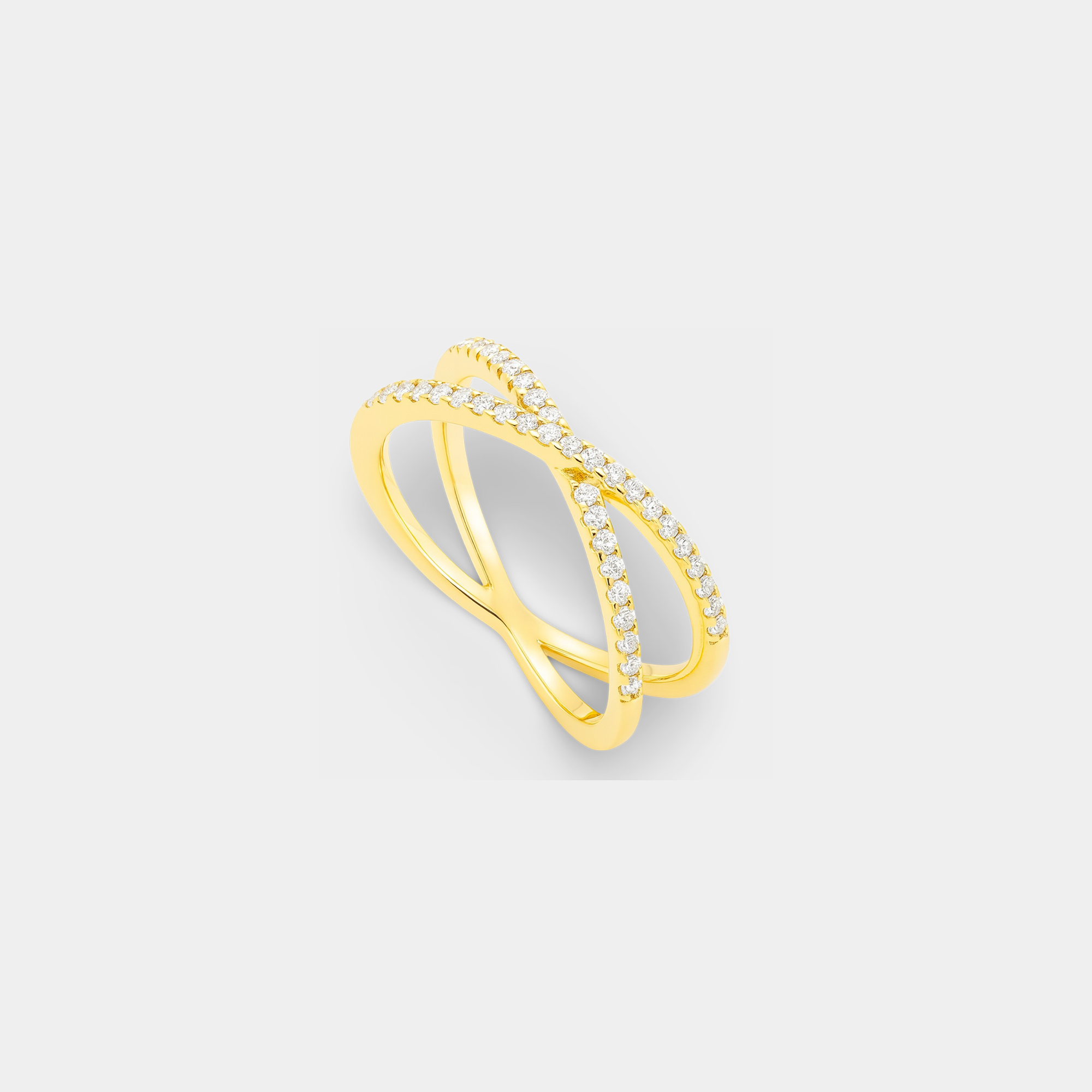 Margot Gold Pavé Criss Cross Ring
